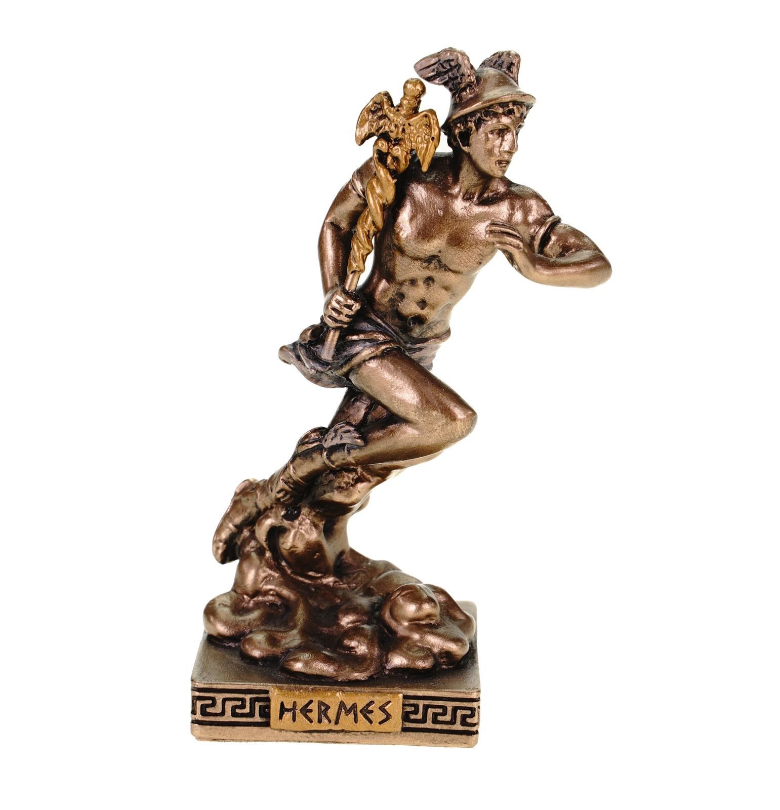 Dekofigur Miniatur Figur griechischer Gott Hermes Bronzefarben by Veronese
