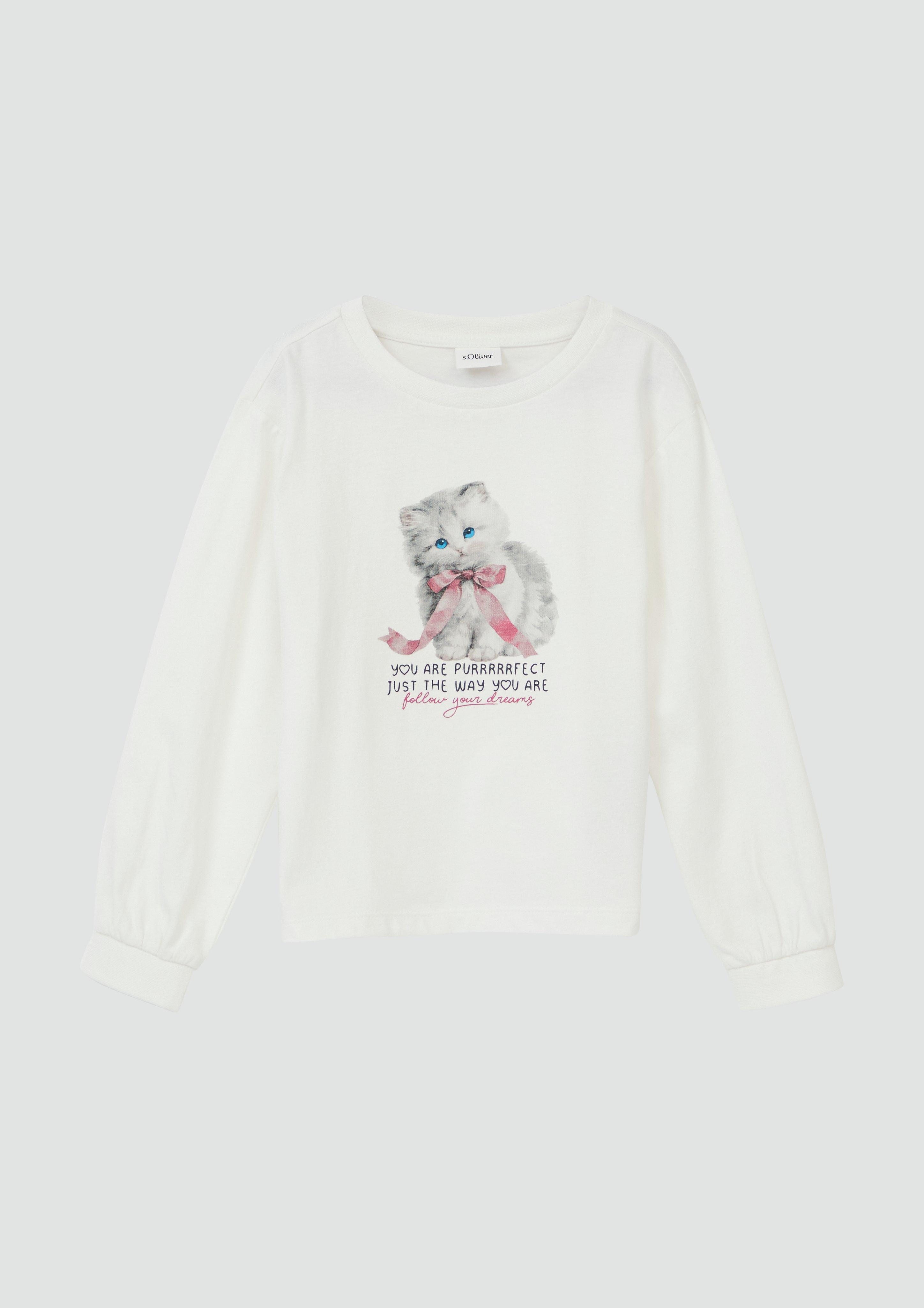 Langarmshirt Longsleeve im Loose Fit mit Frontprint
