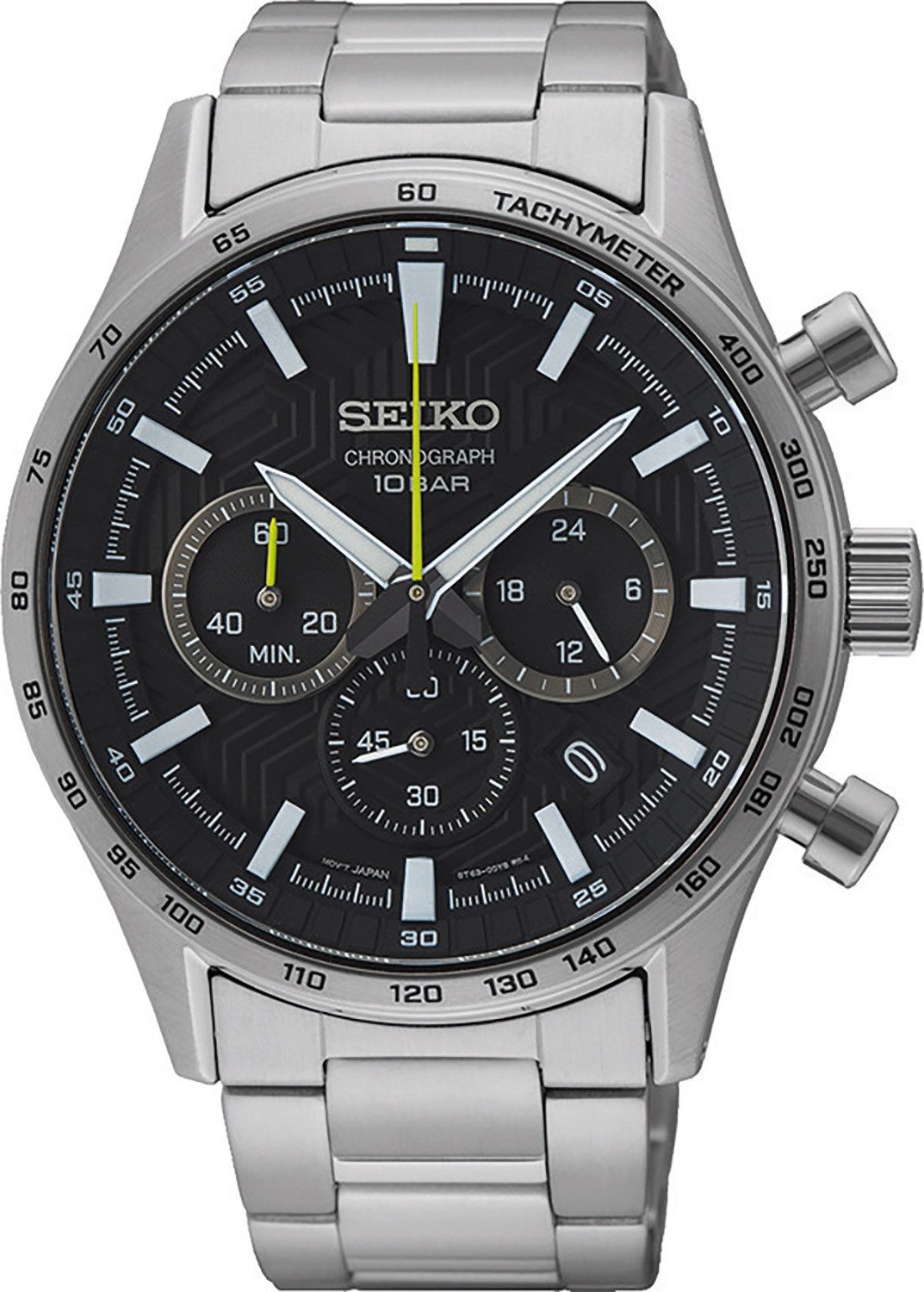 Seiko Quarzuhr Stahl/Schwarz