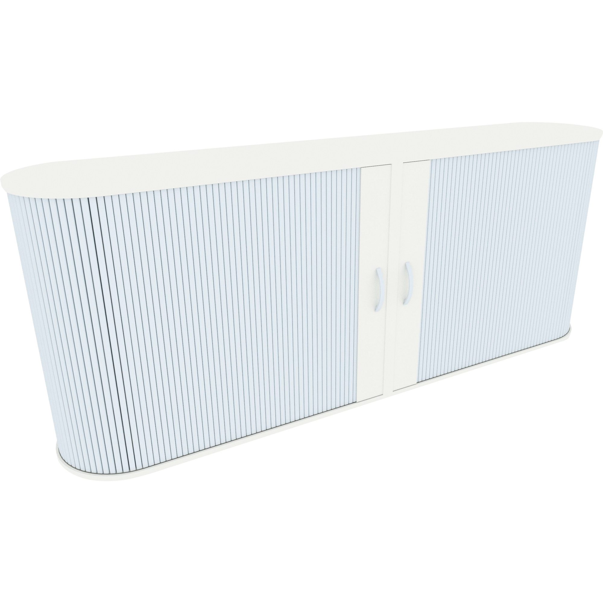 geramöbel Aktenschrank Rollladenschrank Flex S-382104-SW 2OH 200x80x40cm weiß/silber