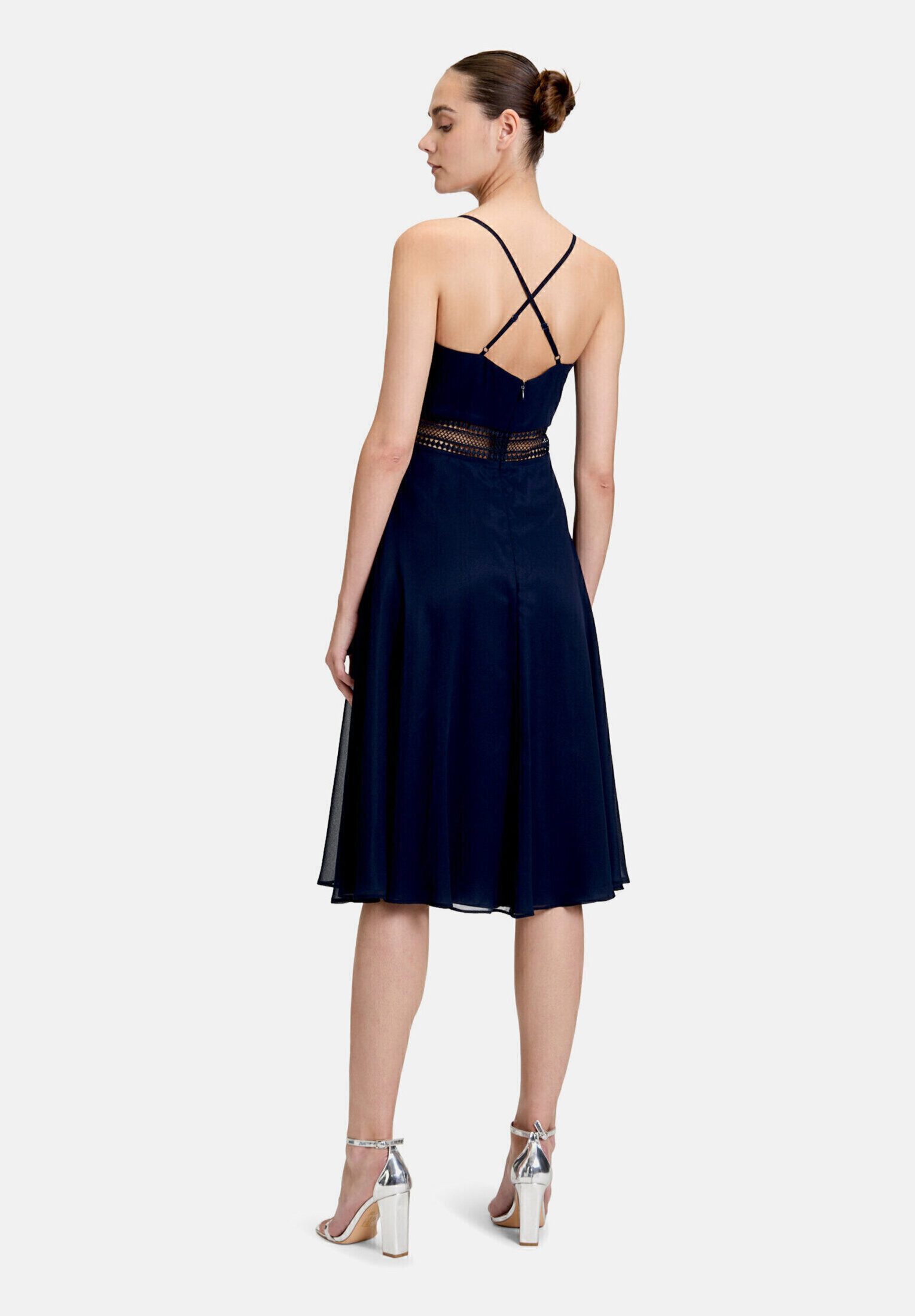 Vera Mont Cocktailkleid Damen mit Wasserfallausschnitt Stickerei