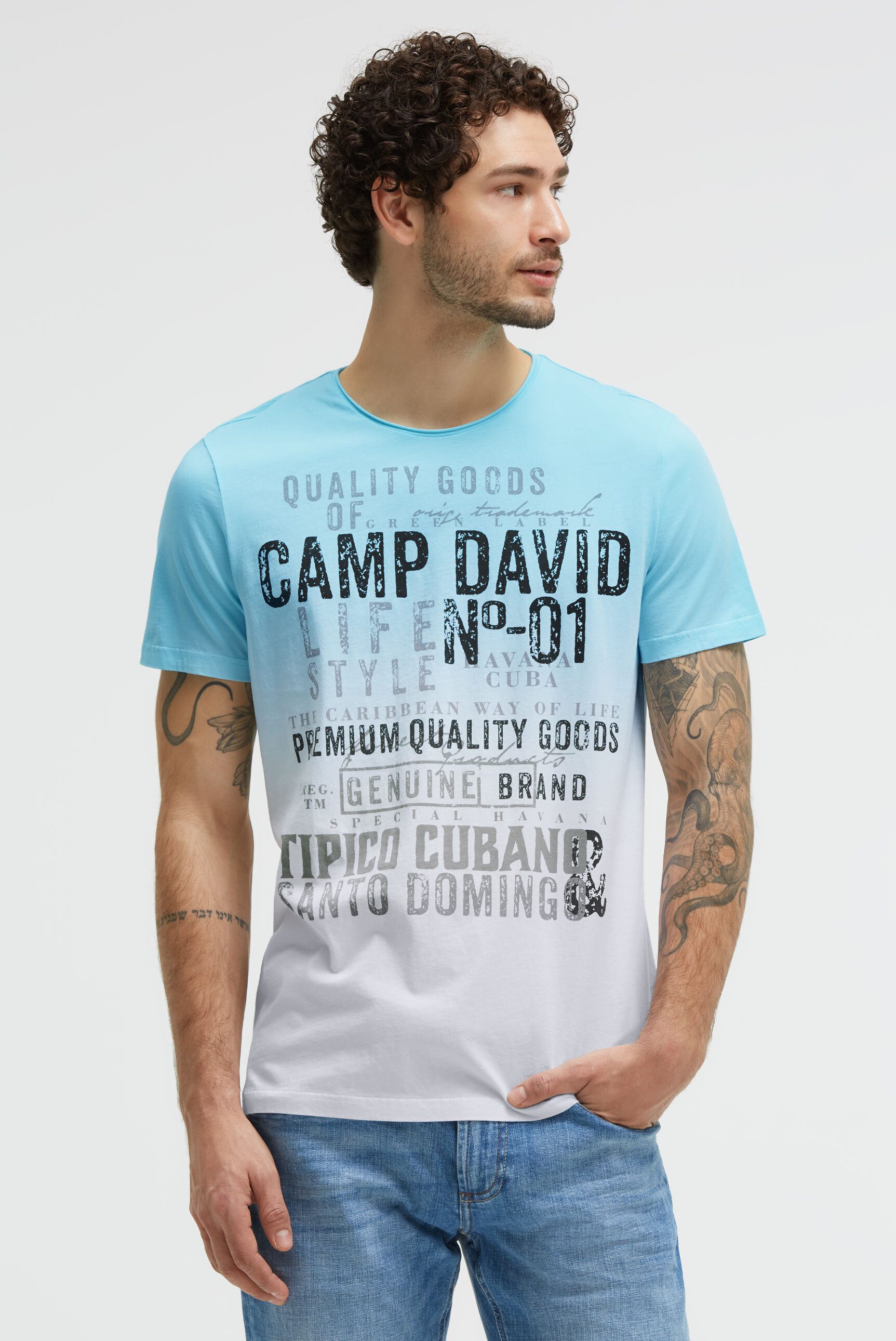 CAMP DAVID Rundhalsshirt aus Baumwolle