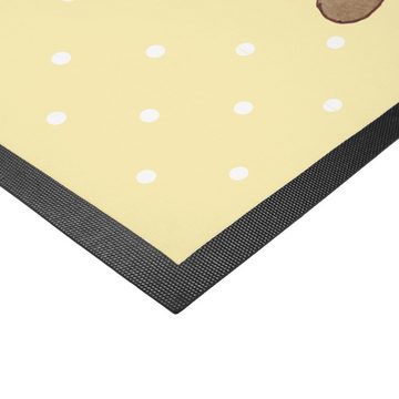 Fußmatte Katze sitzend - Gelb Pastell - Geschenk, Katzendeko, Matte, Türvorleg, Mr. & Mrs. Panda, Höhe: 0.6 mm