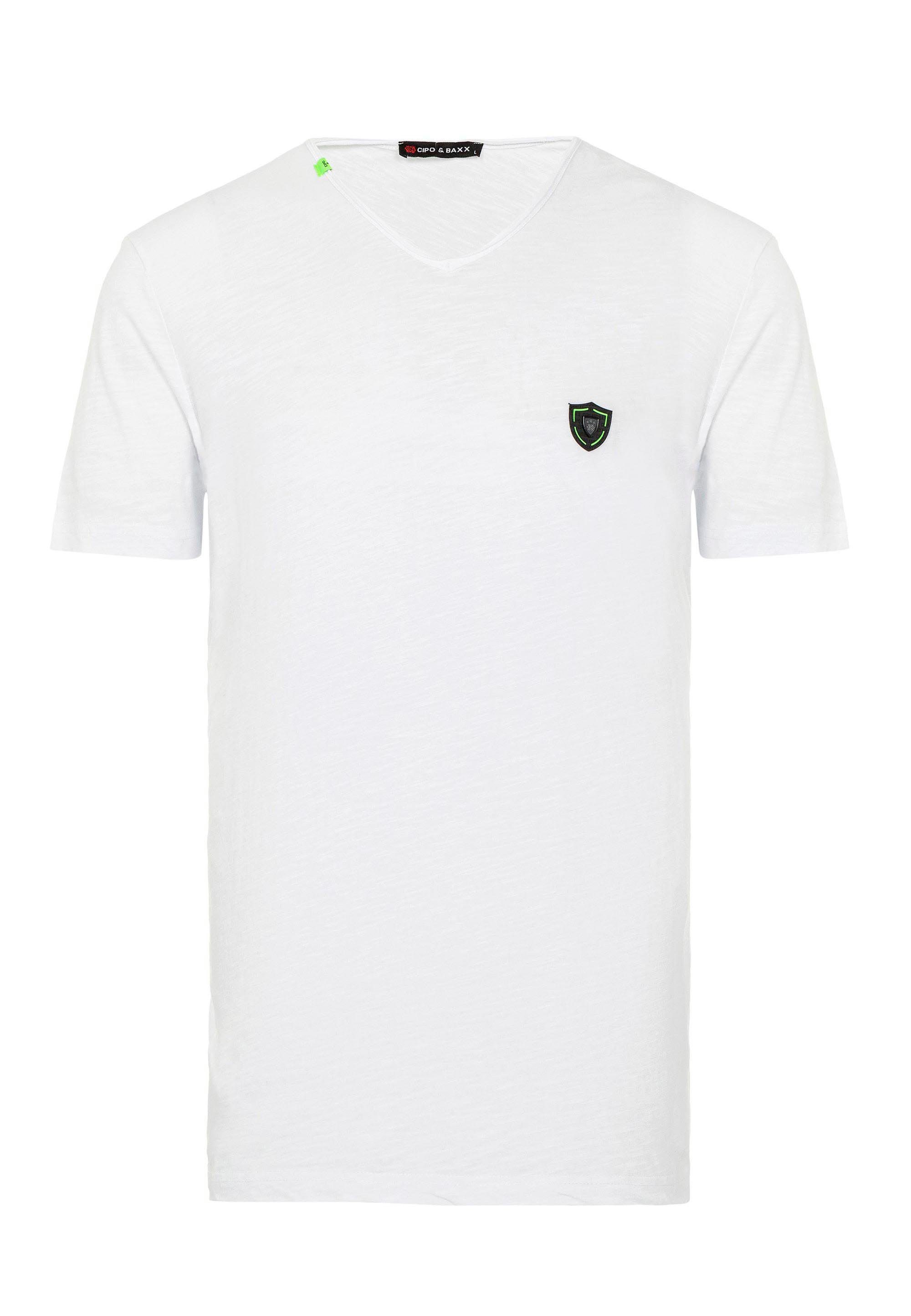 Cipo & Baxx T-Shirt CT648 im sportlichen Look weiß