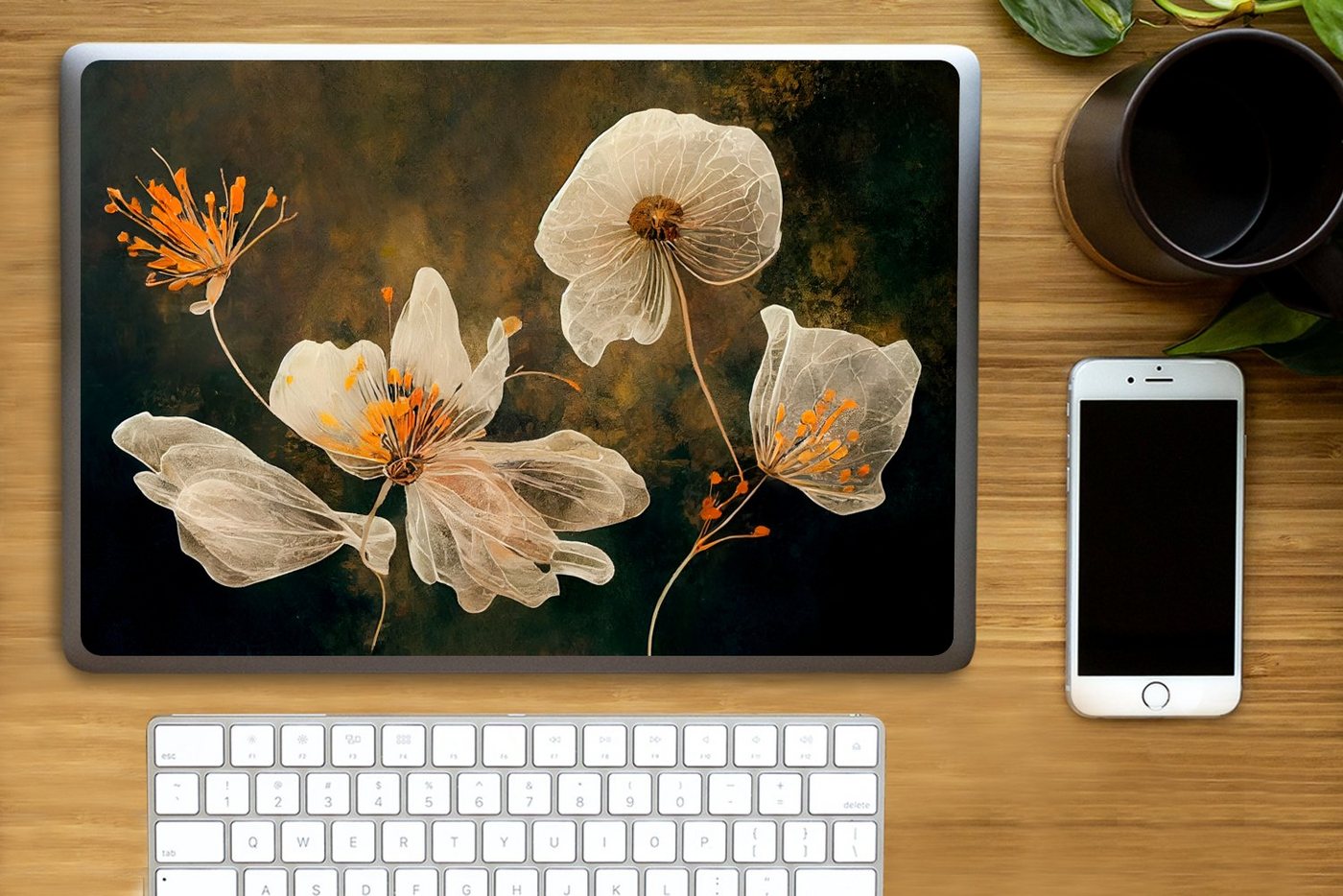 Thumbnail - MuchoWow Laptop-Aufkleber Blumen - Pflanzen - Natur - Illustration