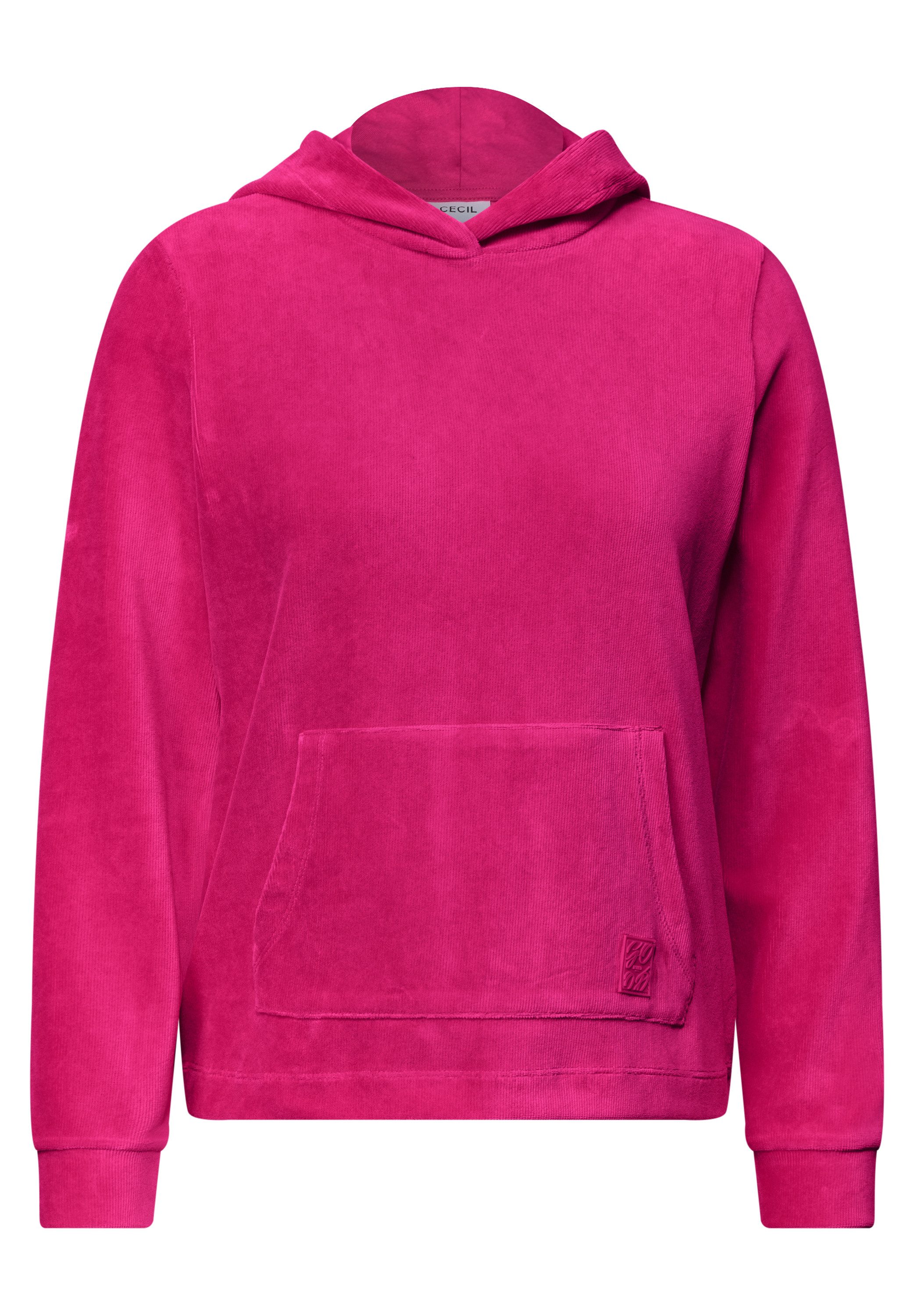 CECIL Kapuzensweatshirt Cord-Qualität, mit Elasthan, Kängurutasche