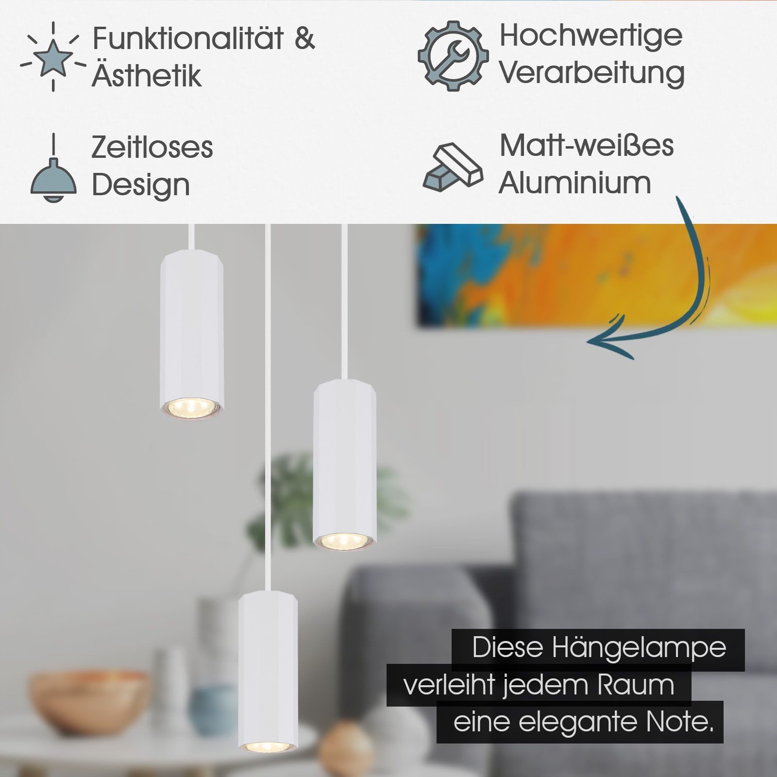 bmf-versand Hängeleuchte Hängeleuchte Esszimmer Weiß Hängelampe günstig online kaufen