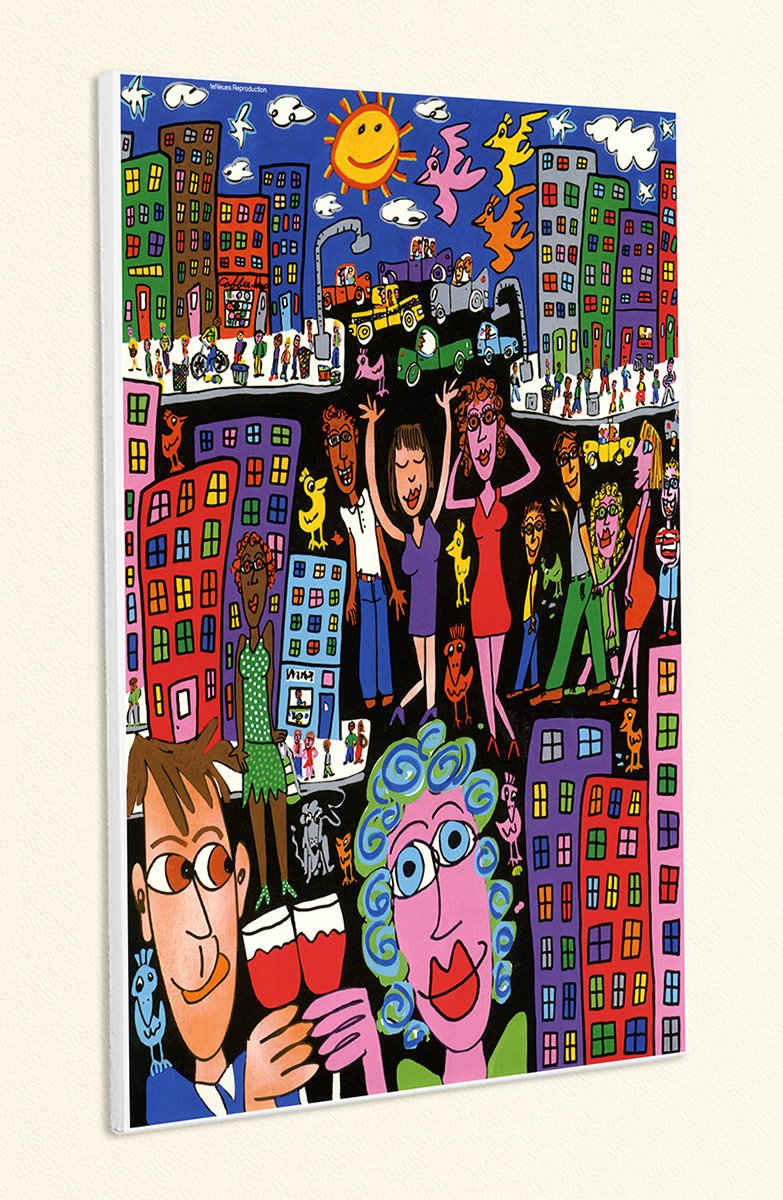 Kunstdruck Street Life City Hochhaus PopArt Date Poster Plakat Rizzi Platte 30, (1 St)