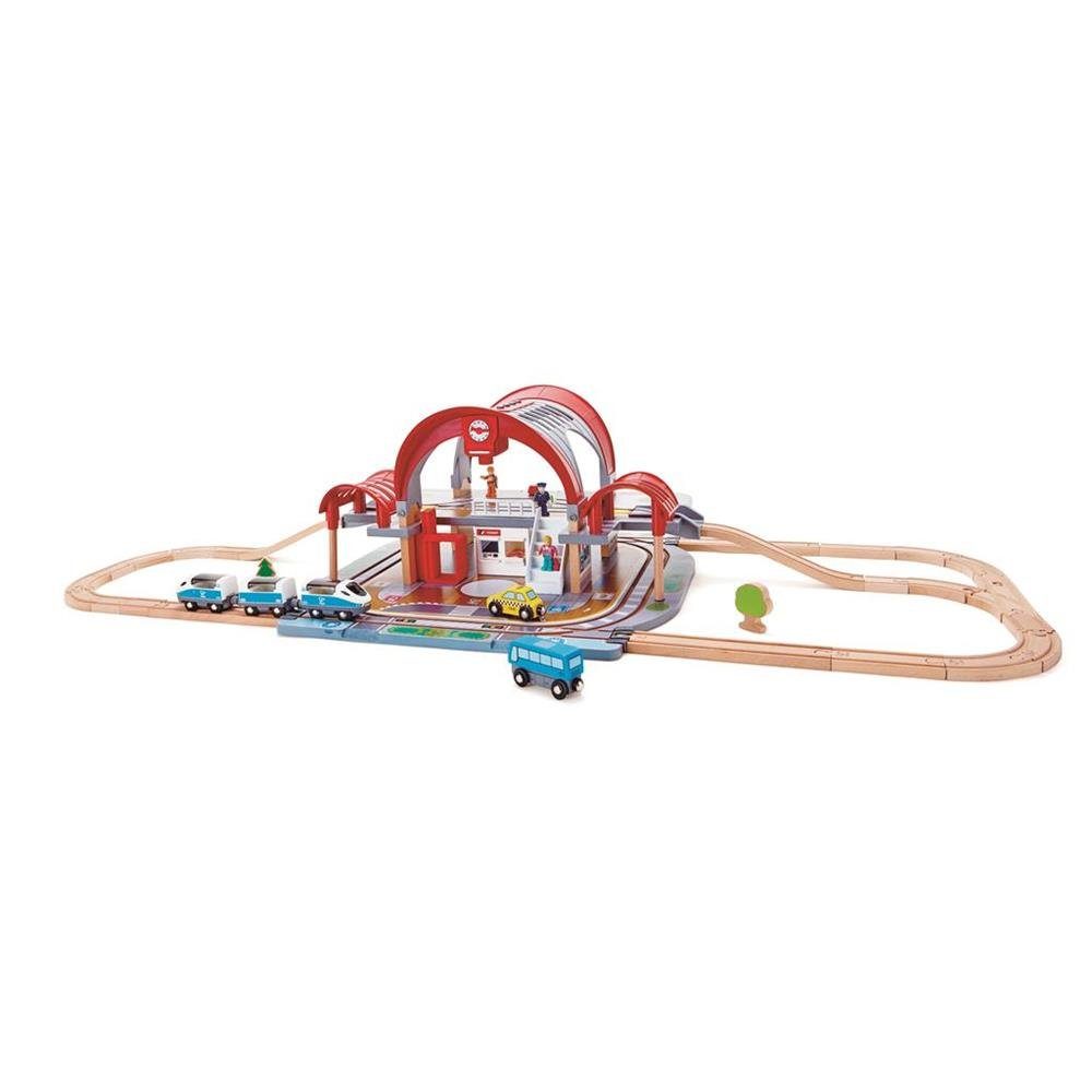 Hape Spielzeug-Eisenbahn Großstadtbahnhof inklusive Zubehör