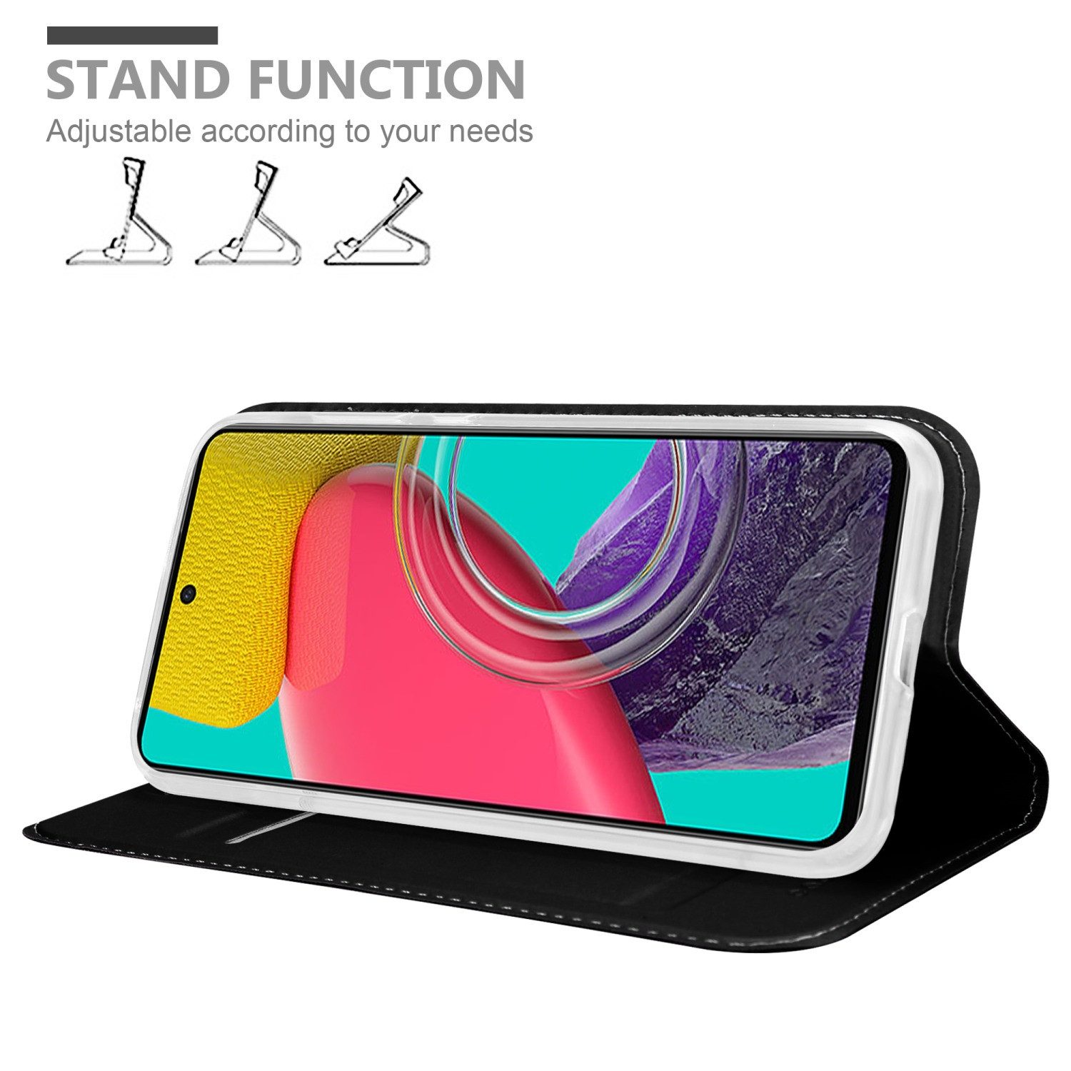 Cadorabo Handyhülle für Samsung Galaxy M53 5G Hülle Samsung Galaxy M53 5G, Schutzhülle Hülle mit Standfunktion, Magnetverschluss und Kartenfach