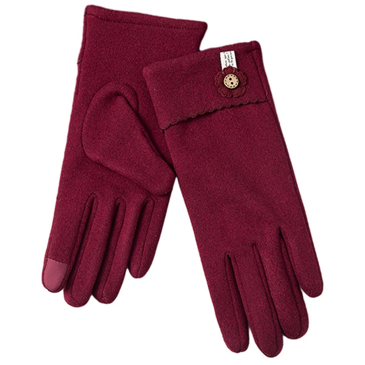 ZmdecQna Fleecehandschuhe Damen Winter Touchscreen Handschuhe Winterhandschuhe Sport Warme Rot