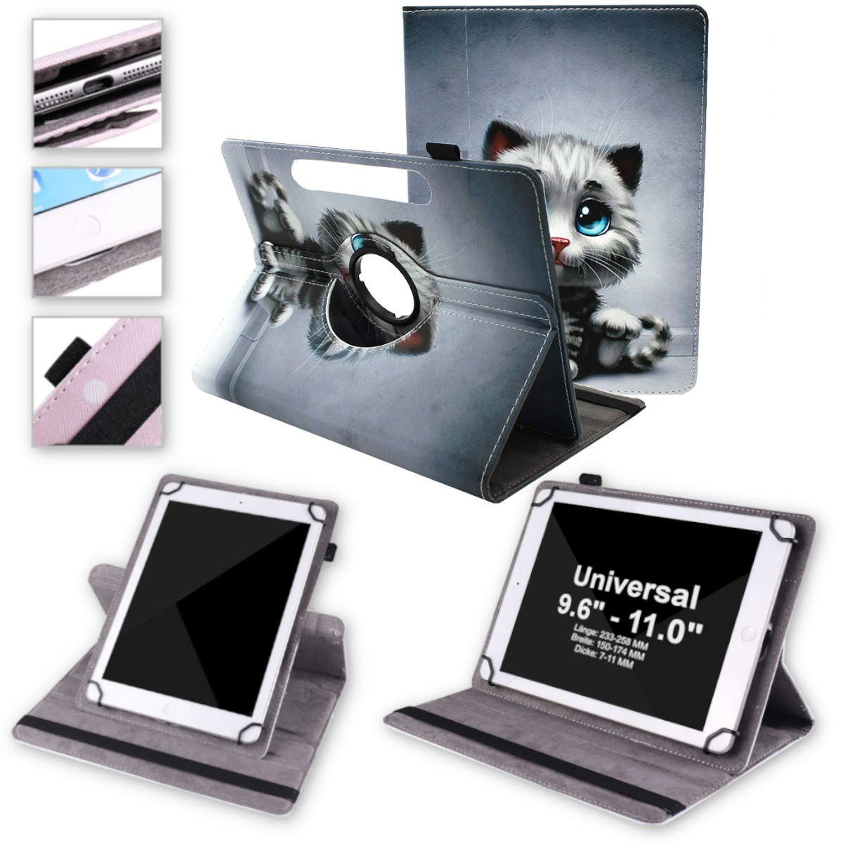 Wigento Tablet-Hülle Für Lenovo Tab M11 360 Grad Uni Motiv 10 Tablet Tasche Hülle Etuis