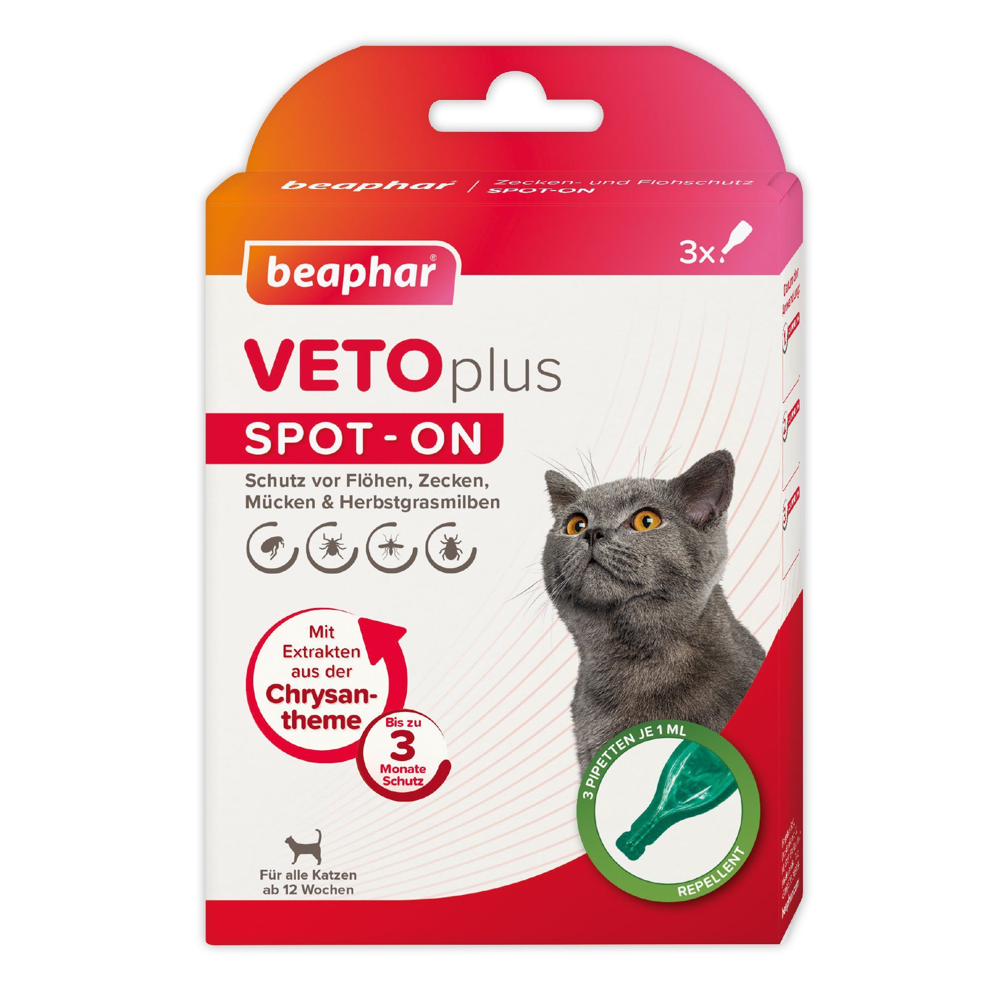 beaphar Zeckenschutzmittel VETOplus SPOT-ON für Katzen