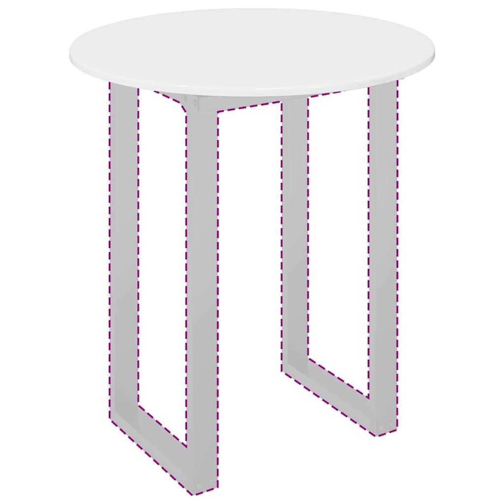 vidaXL Tischplatte Tischplatte Hochglanz-Weiß Ø 70 x 1,5 cm Holzwerkstoff (1 St)