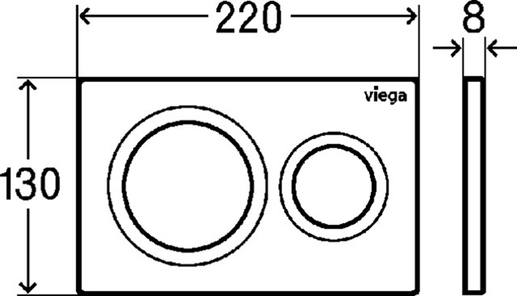 Viega Betätigungsplatte VIEGA WC Betät.-Pl. VISIGN for Style 20 8610.1 aus Kunststoff edelmatt