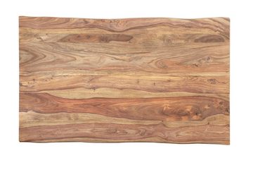 Junado® Baumkantentisch Marek, Sheesham-Holz naturbelassen 26 mm natürliche Baumkante