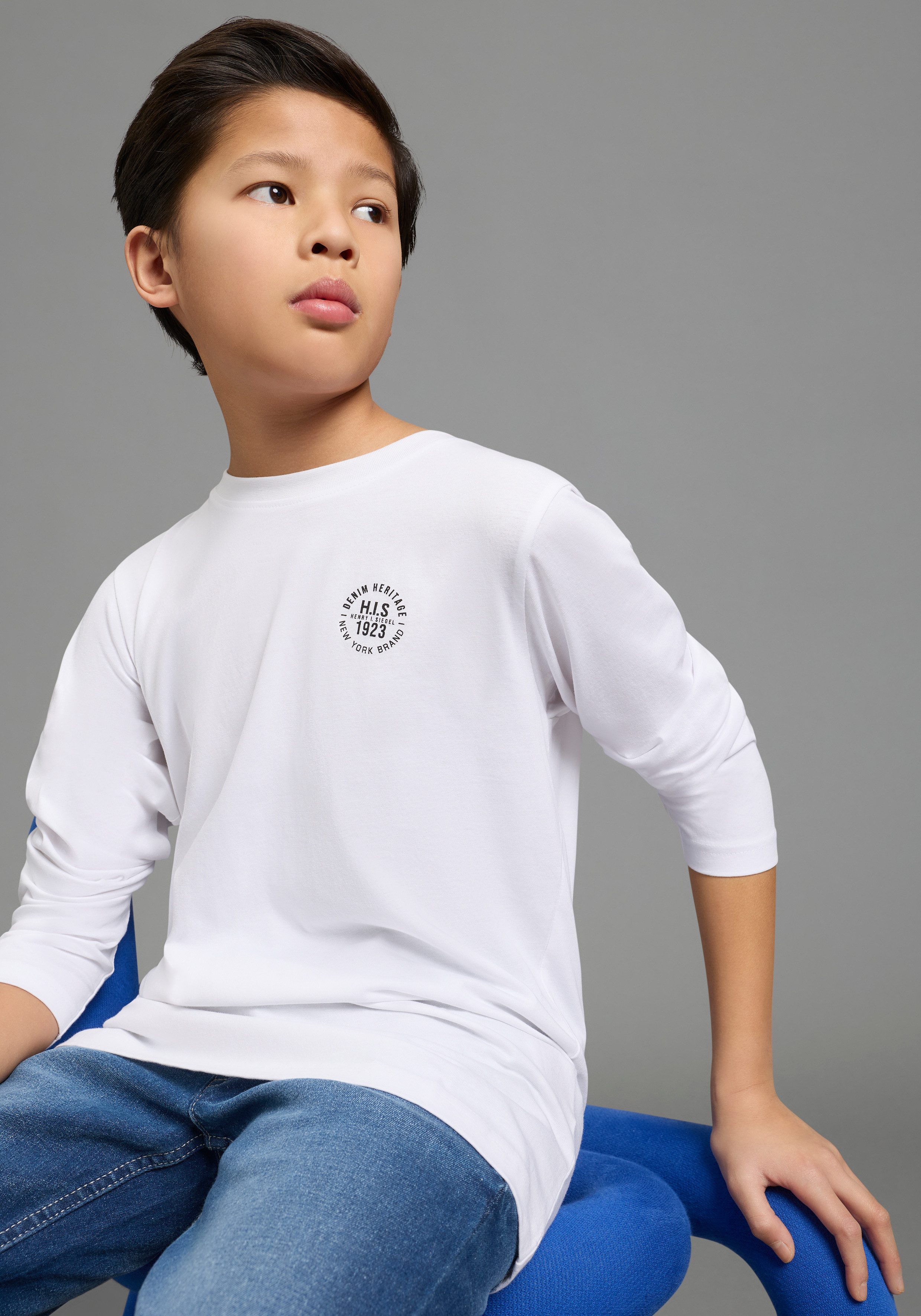 H.I.S Langarmshirt 2er Pack Shirts mit Logoprint für Jungen (Packung, 2-tlg., 2) Für TEENS. 2er Pack Shirts – Bild 3 von 5