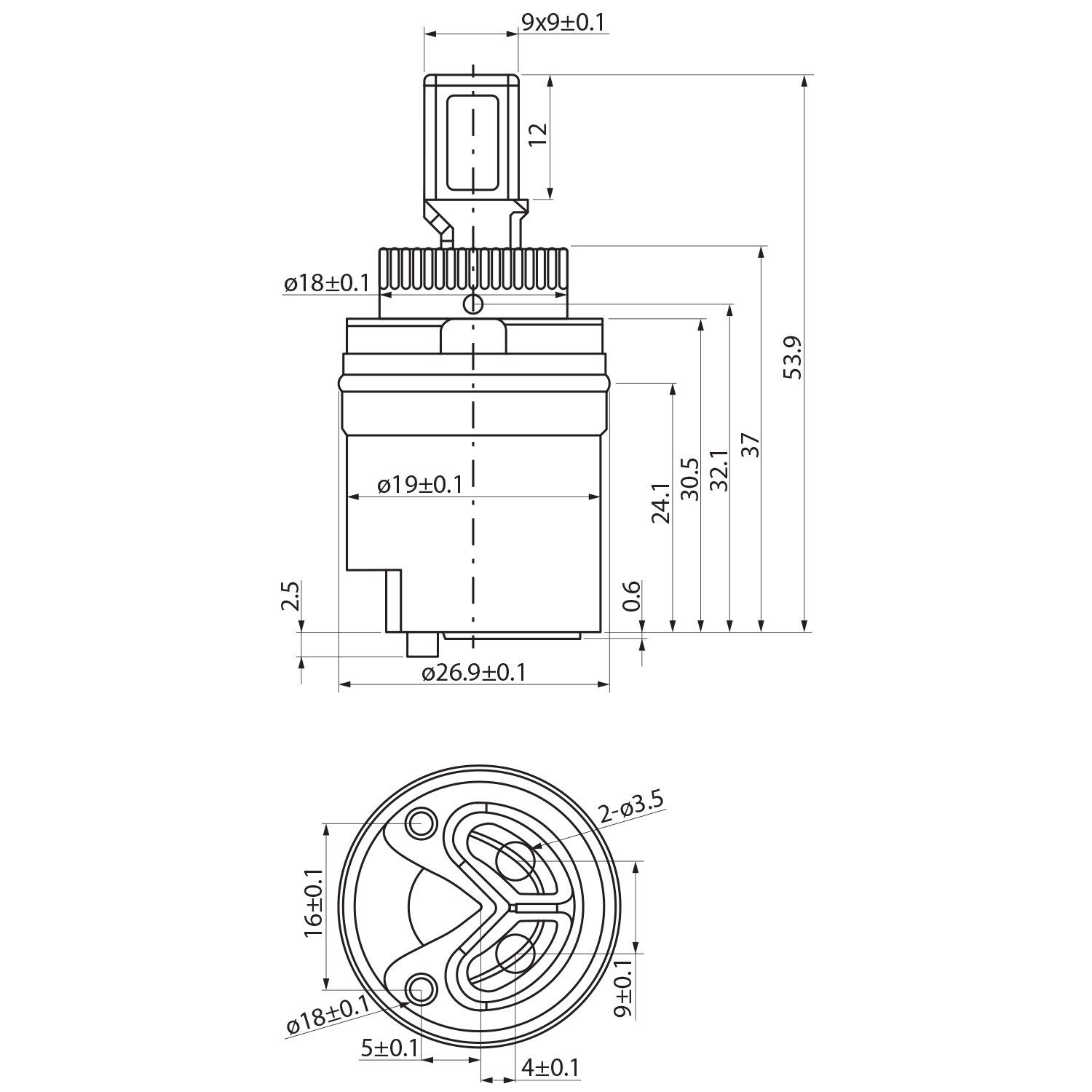 Sapho Armaturkartusche Ersatzkartusche, Durchmesser 26mm, Sapho-521261