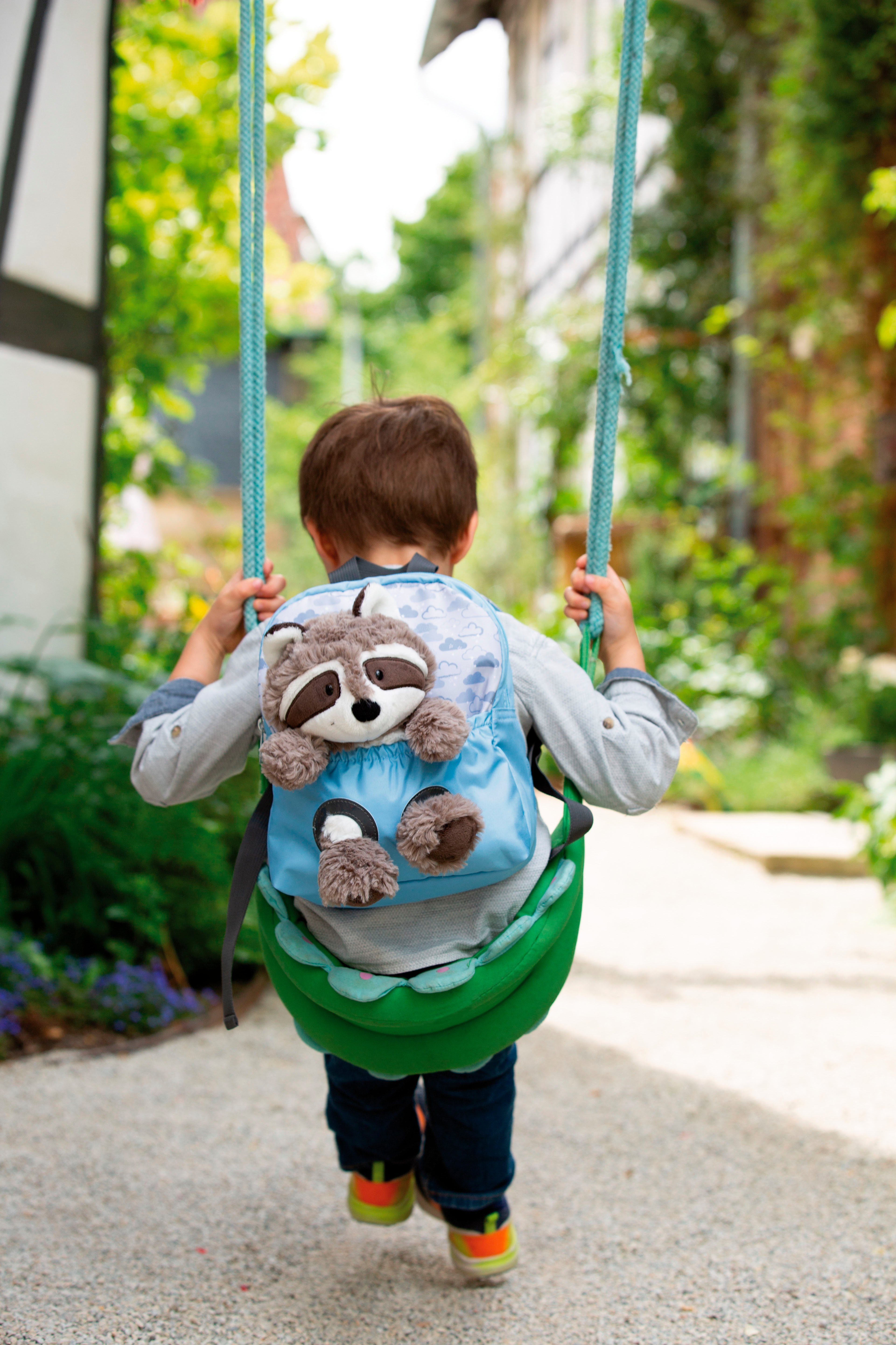 Nici Kinderrucksack Travel Friends, Rucksack mit Plüsch Waschbär, 25 cm