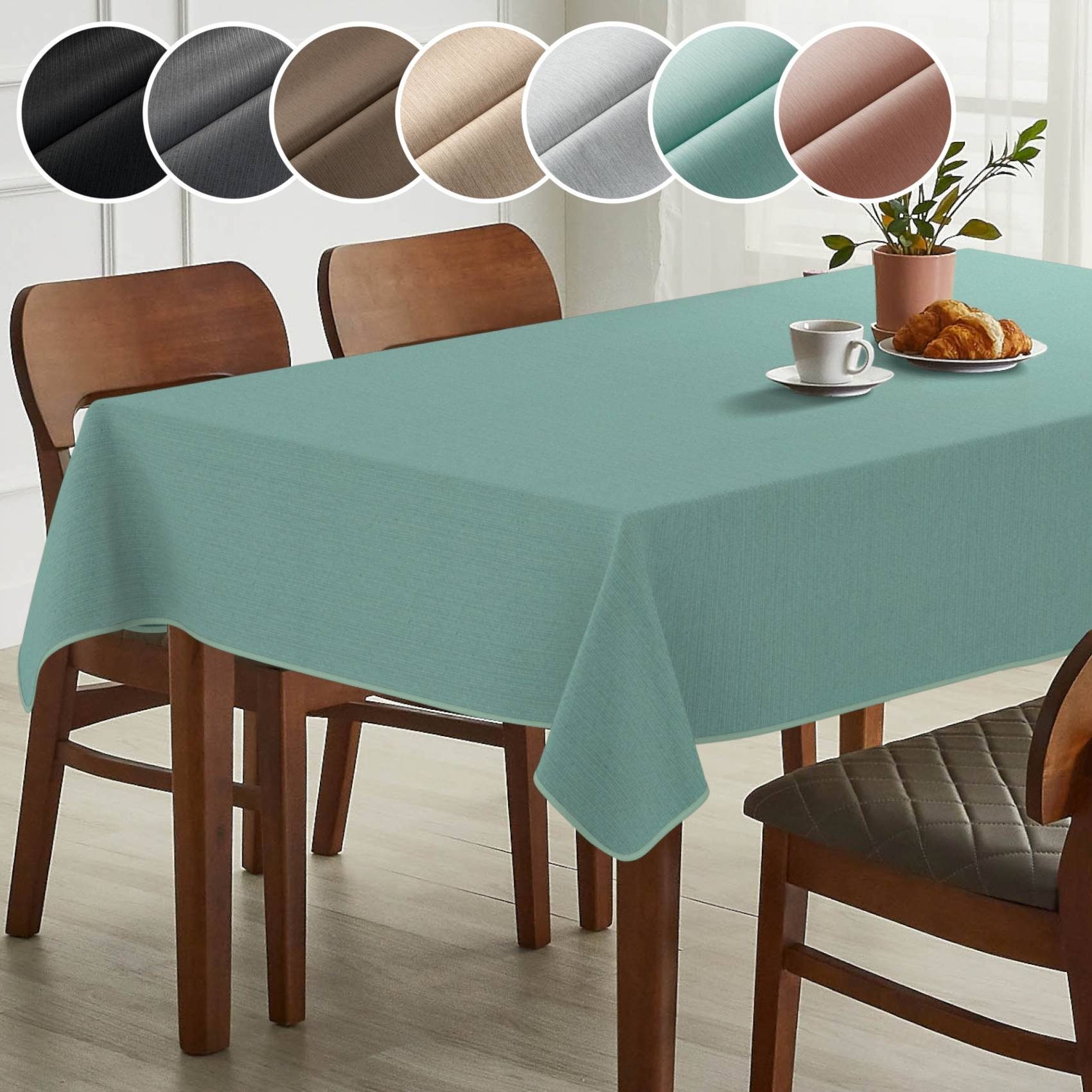 ANRO Tischdecke Premium Stoff-Tischtuch mit Beschichtung günstig online kaufen