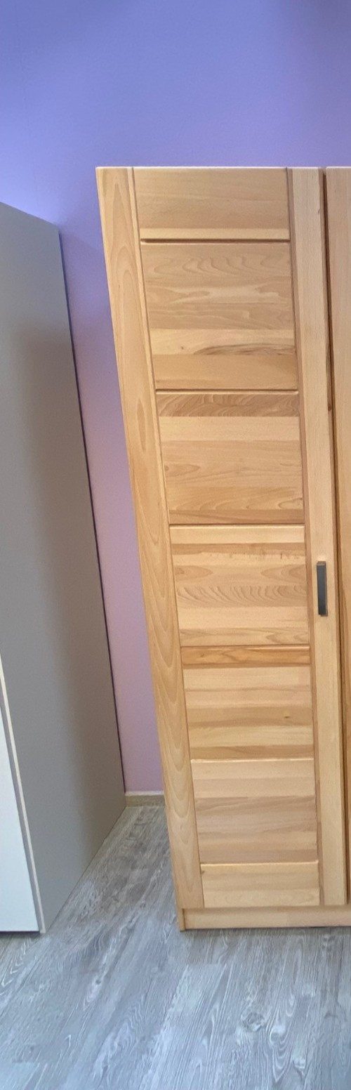 ELFO Kleiderschrank Kleiderschrank Tollow Kernbuche massiv geölt 4 türig Spiegel B 202cm