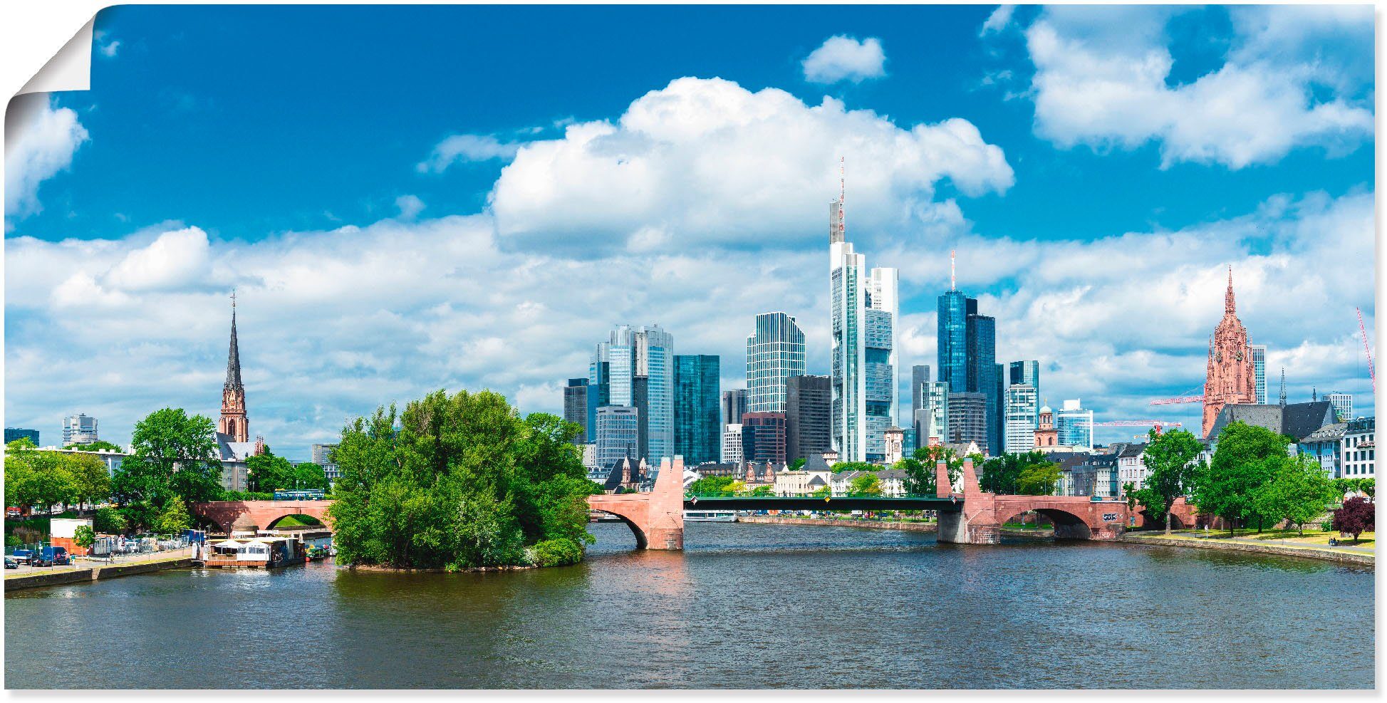 Artland Wandbild »Frankfurt am Main«, Deutschland (1 Stück), in vielen Größen & Produktarten - Alubild / Outdoorbild für den Außenbereich, Leinwandbild, Poster, Wandaufkleber / Wandtattoo auch für Badezimmer geeignet-Otto