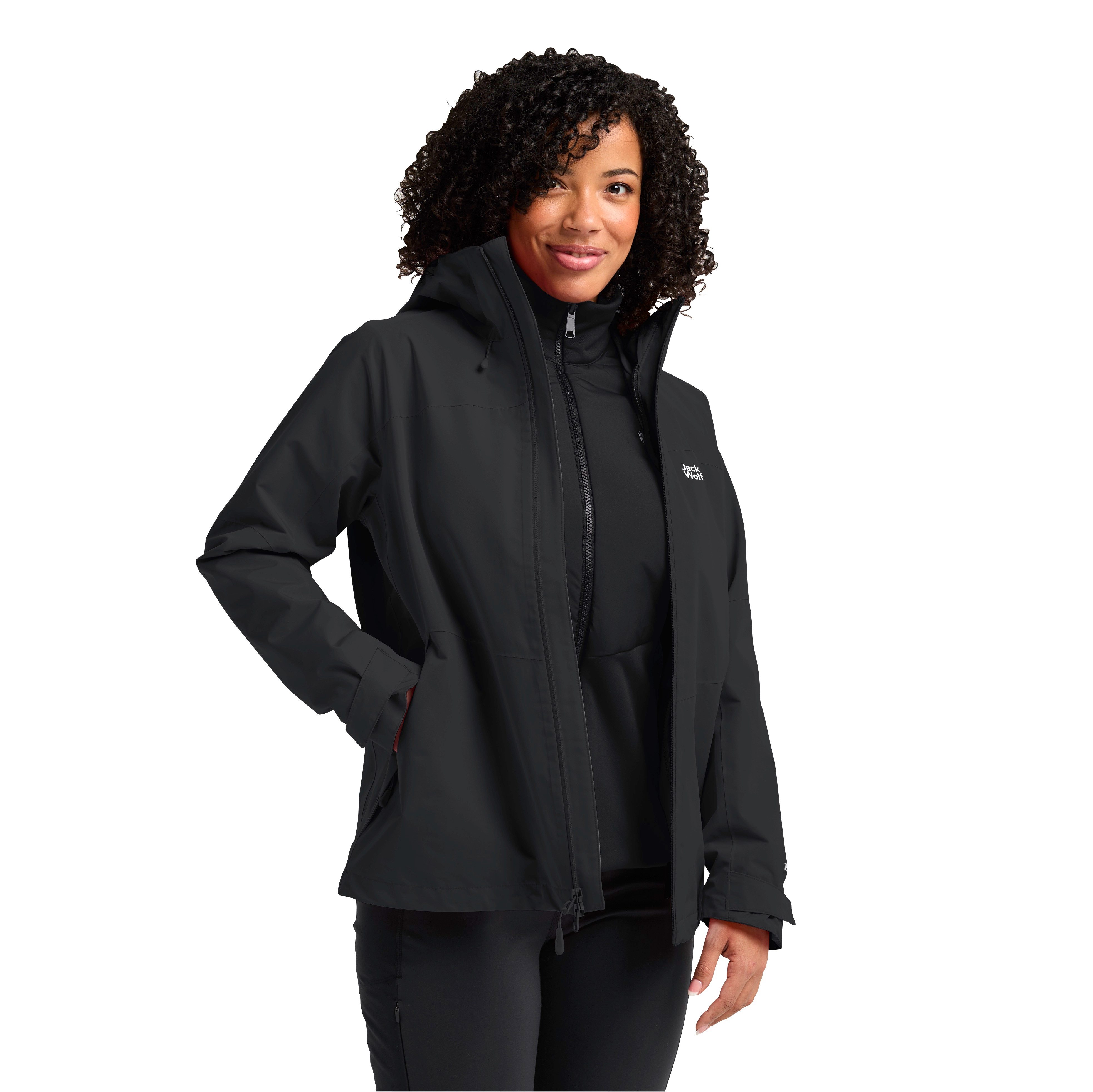 Jack Wolfskin 3-in-1-Funktionsjacke mit herausnehmbarer Fleecejacke, wasserdicht, Übergangsjacke