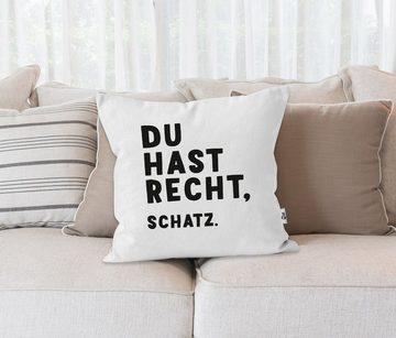 MoonWorks Dekokissen Kissen-Bezug Kissen-Hülle mit Spruch Du hast recht, Schatz Deko-Kissen Baumwolle Ironie Geschenk Partner MoonWorks®