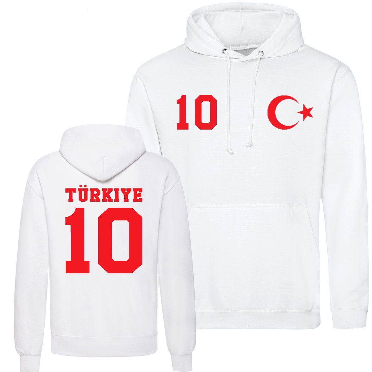 Kapuzenpullover Türkei Herren Hoodie im Fußball "Trikot" Look