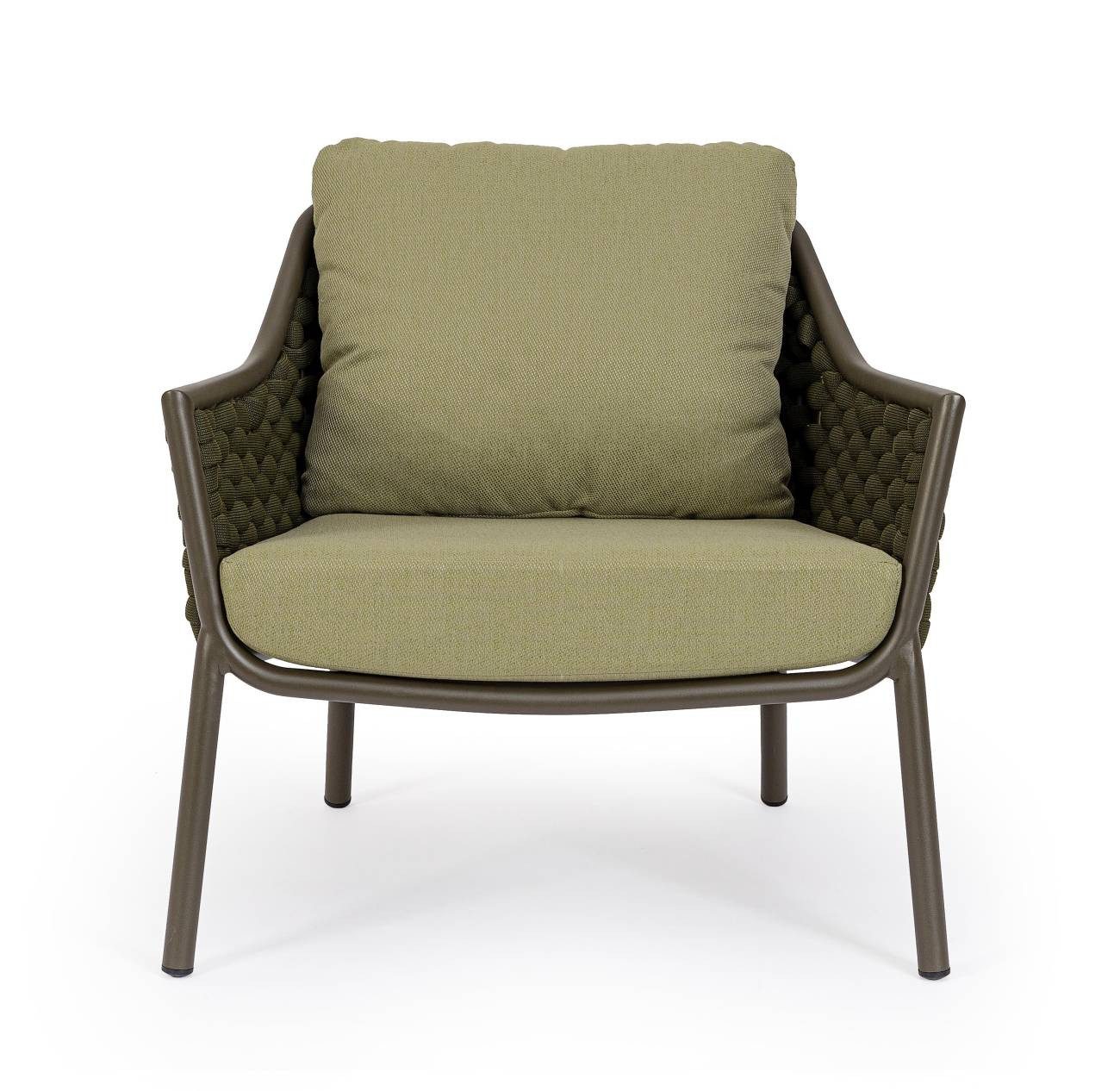 Feeling4Home Gartensessel Everly aus Aluminium, Olive