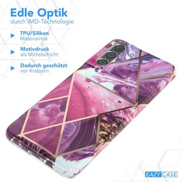 EAZY CASE Handyhülle IMD Motiv Cover für Samsung Galaxy S21 6,2 Zoll, Dünne Handy Schutzhülle mit Kameraschutz Slim Backcover Violett Beere
