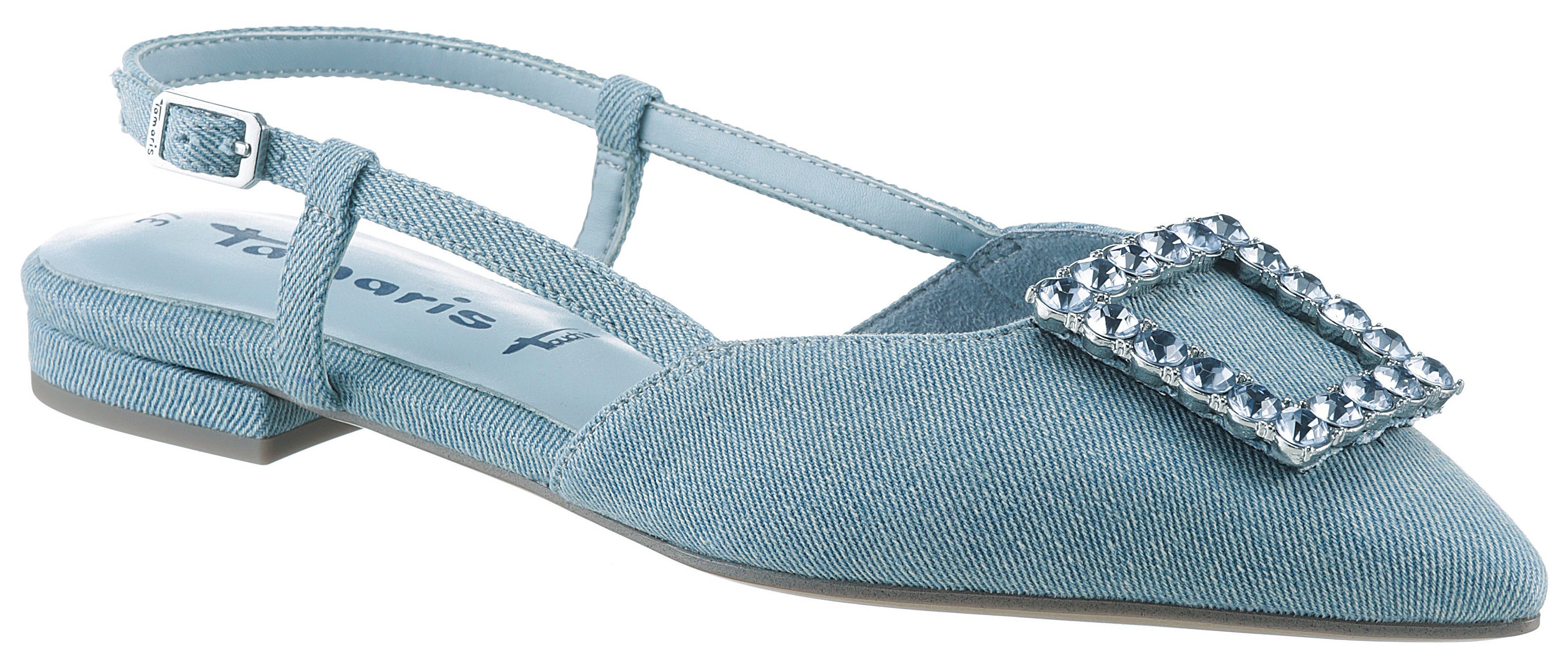Tamaris Slingpumps, Blockabsatz, Sommerschuh mit schickem Schmuckelement günstig online kaufen