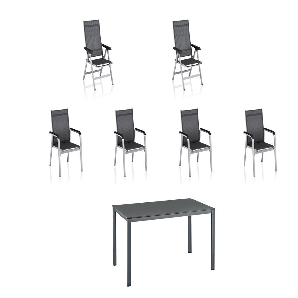 KETTLER Garten-Essgruppe Basic Plus Premium, Esstisch mit Stühlen Garten