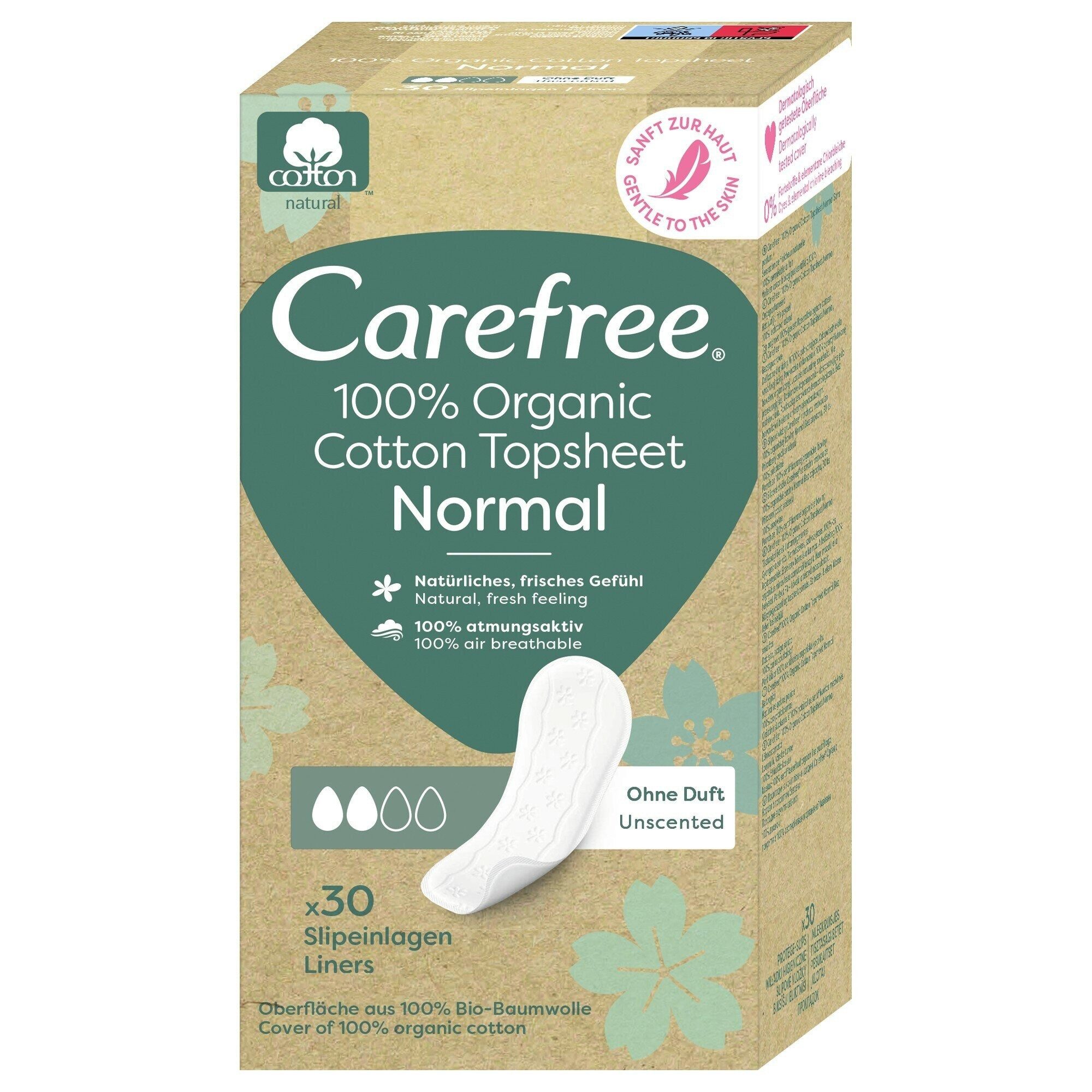 CAREFREE Slip-Einlage Carefree Slipeinlagen Organic Cotton Normal