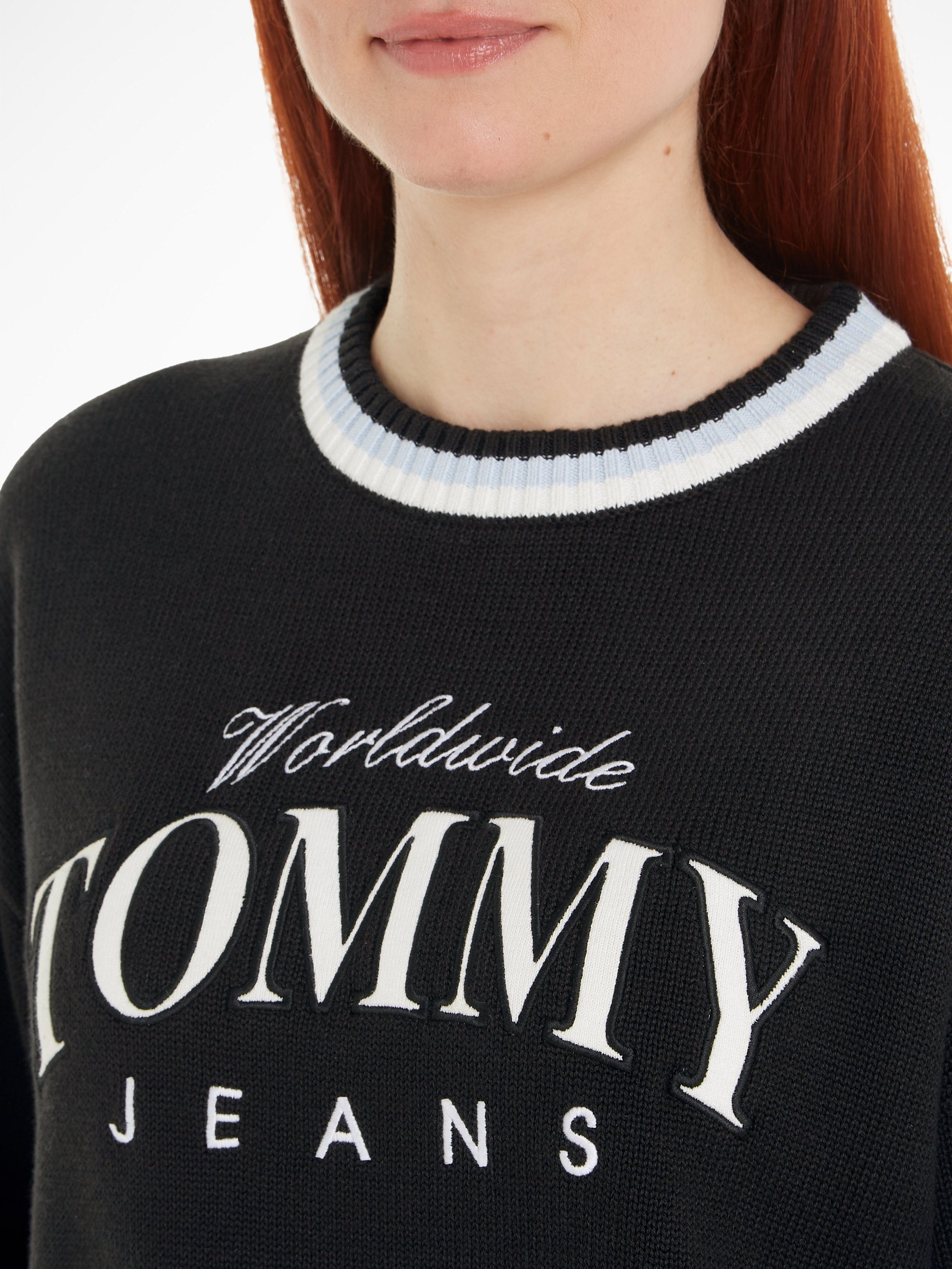 Tommy Jeans mit VARSITY Logoschriftzug Strickpullover SWEATER TJW