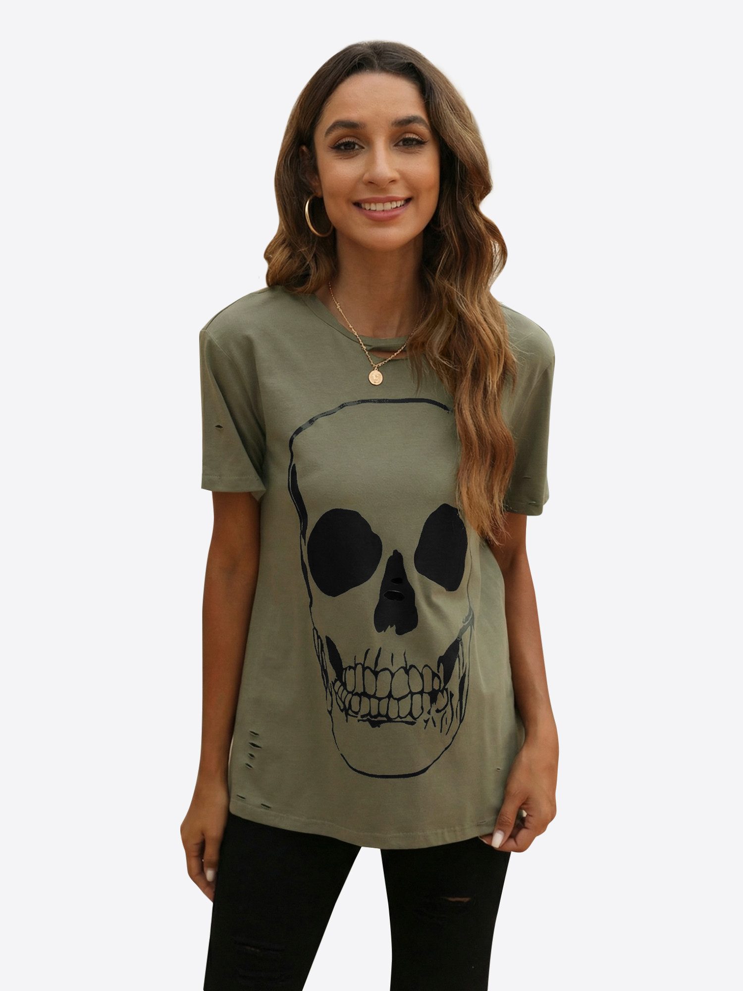 Imily Bela T-Shirt Damen Locker Sitzendes Freizeittop (Packung, 1-tlg., 1per-Pack) mit Rundhalsausschnitt