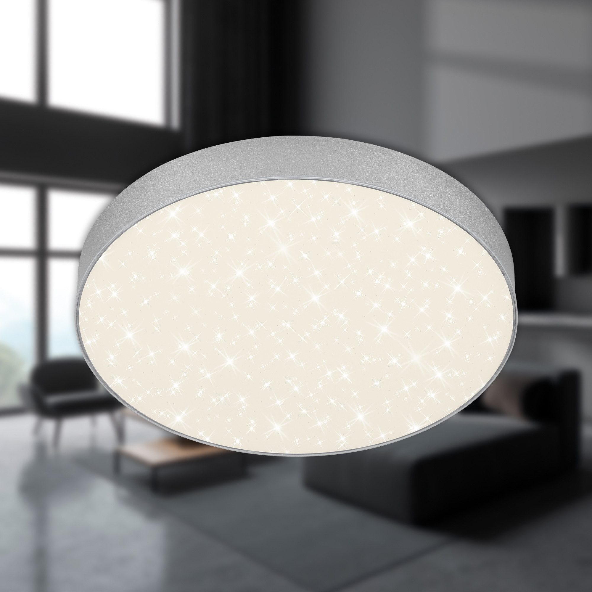 Briloner Leuchten Deckenleuchte LED Deckenleuchte Sternhimmeleffekt Wohnzimmerlampe Aufbauleuchte, Neutralweiß, 3000K, 4000K, Wohnzimmer, Schlafzimmer