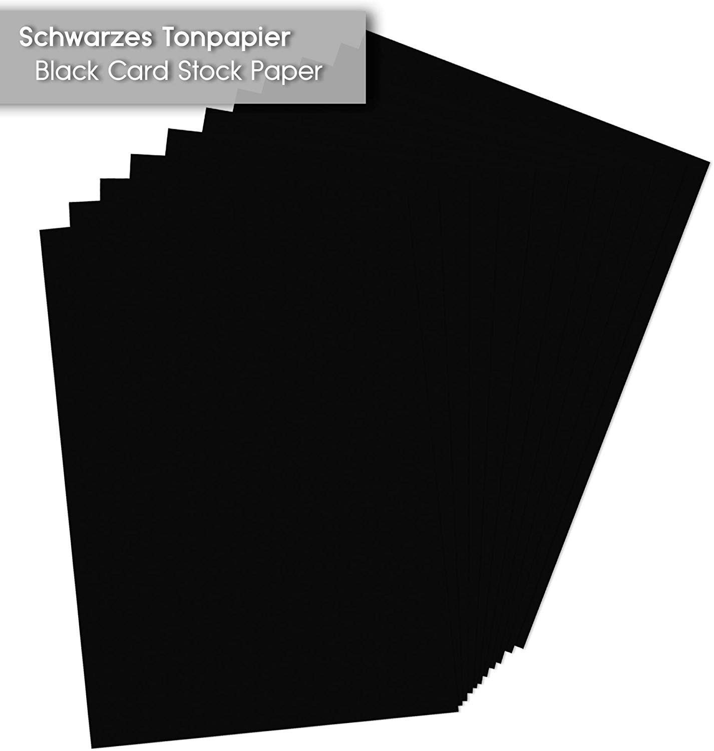 Tritart Blatt A3 Tonpapier Aquarellpapier Schwarzes 130g/m², 56