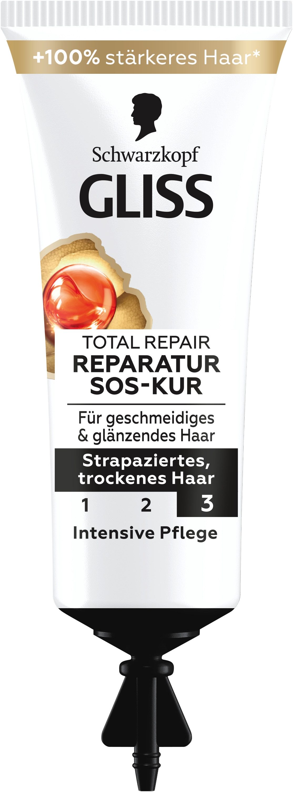 Gliss Haarkur SOS-Intensiv-Kur Total Repair, 10x 15ml, Reise-SET, 10-tlg., Ideale Haarpflege auf Reisen