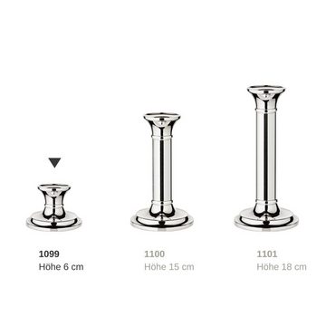 EDZARD Kerzenleuchter Fiona, Kerzenständer mit Silber-Optik, Kerzenhalter für Stabkerzen, versilbert und anlaufgeschützt, Höhe 6 cm