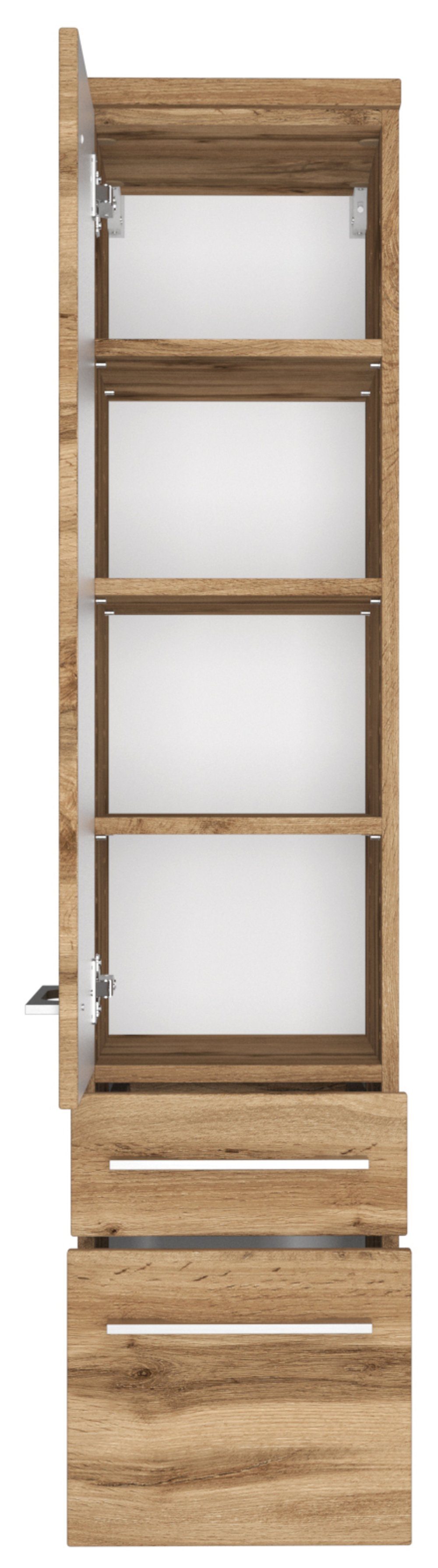 HELD MÖBEL Hochschrank Midischrank Davos 30 cm Wotaneiche/Wotaneiche