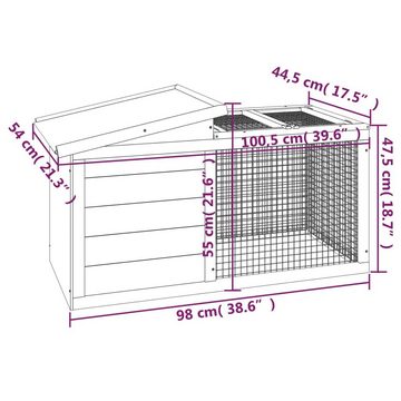 vidaXL Kleintierkäfig Kaninchenstall Braun 100,5x54x55 cm Massivholz Kiefer