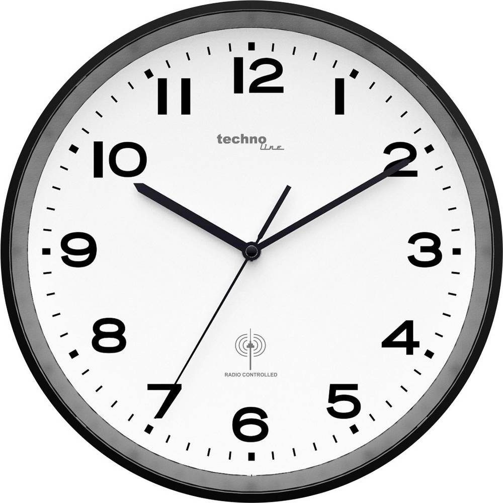 Techno Line Wanduhr Funk-Wanduhr WT 8500 WT 8500-3 schwarz günstig online kaufen
