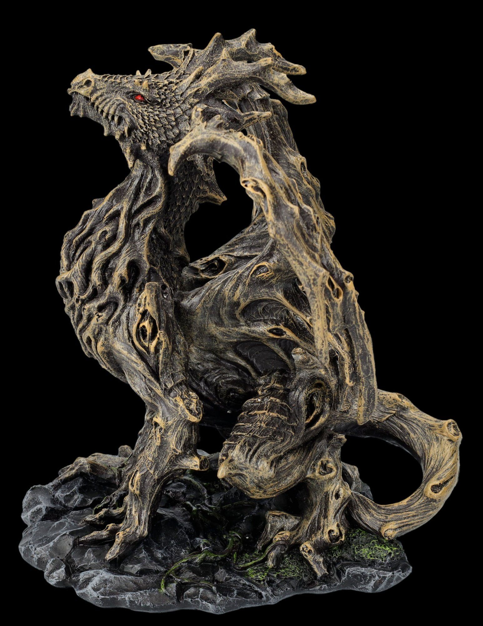 Figuren Shop GmbH Dekofigur Drachenfigur Walddrache - Forest Dragon - Fantasy Dekoration Drache