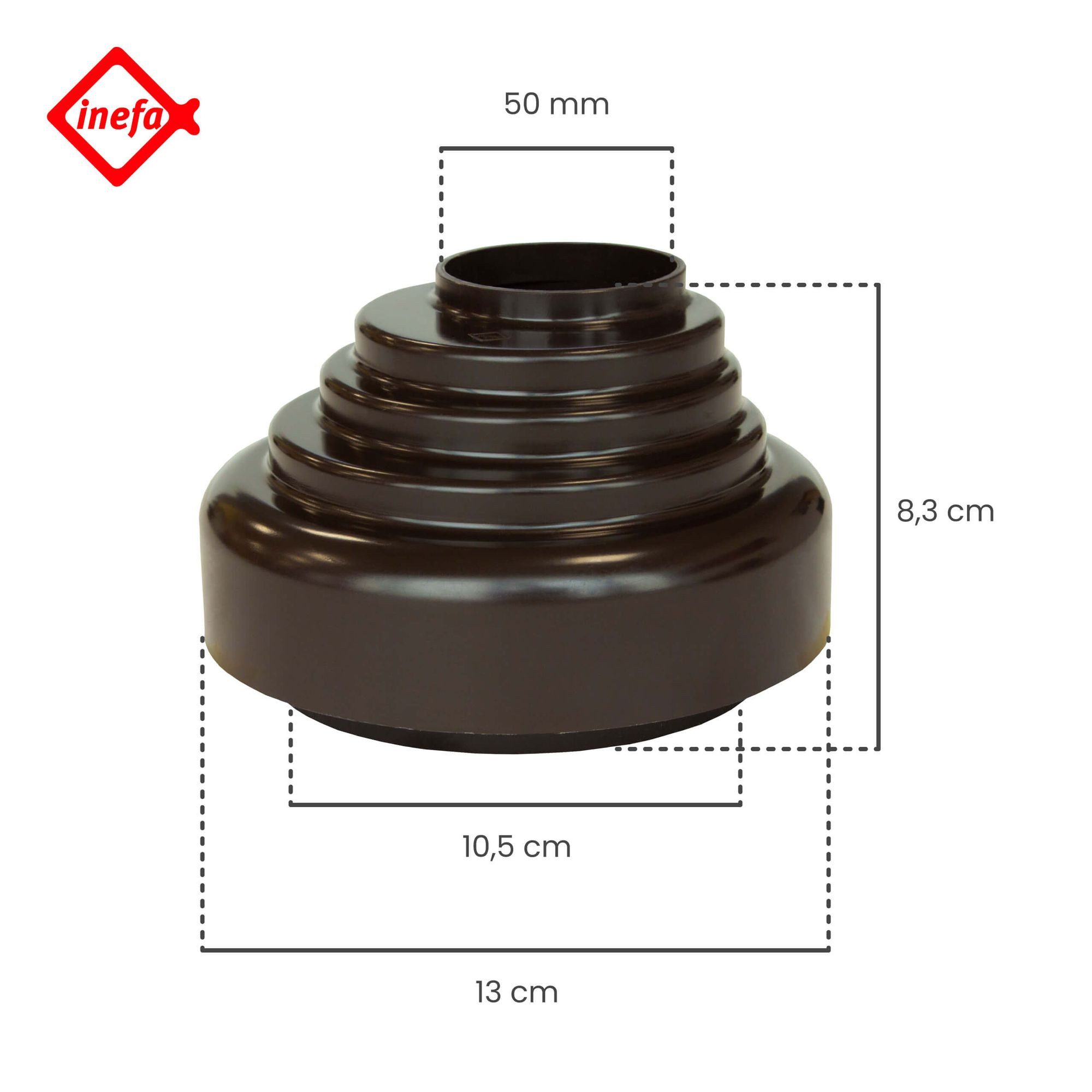 INEFA Regenfallrohr Verbindungsstück Fallrohr zu Abfluss, (DN 50), Übergangsstück aus PVC-U Kunststoff, einfache Montage, Made in Germany