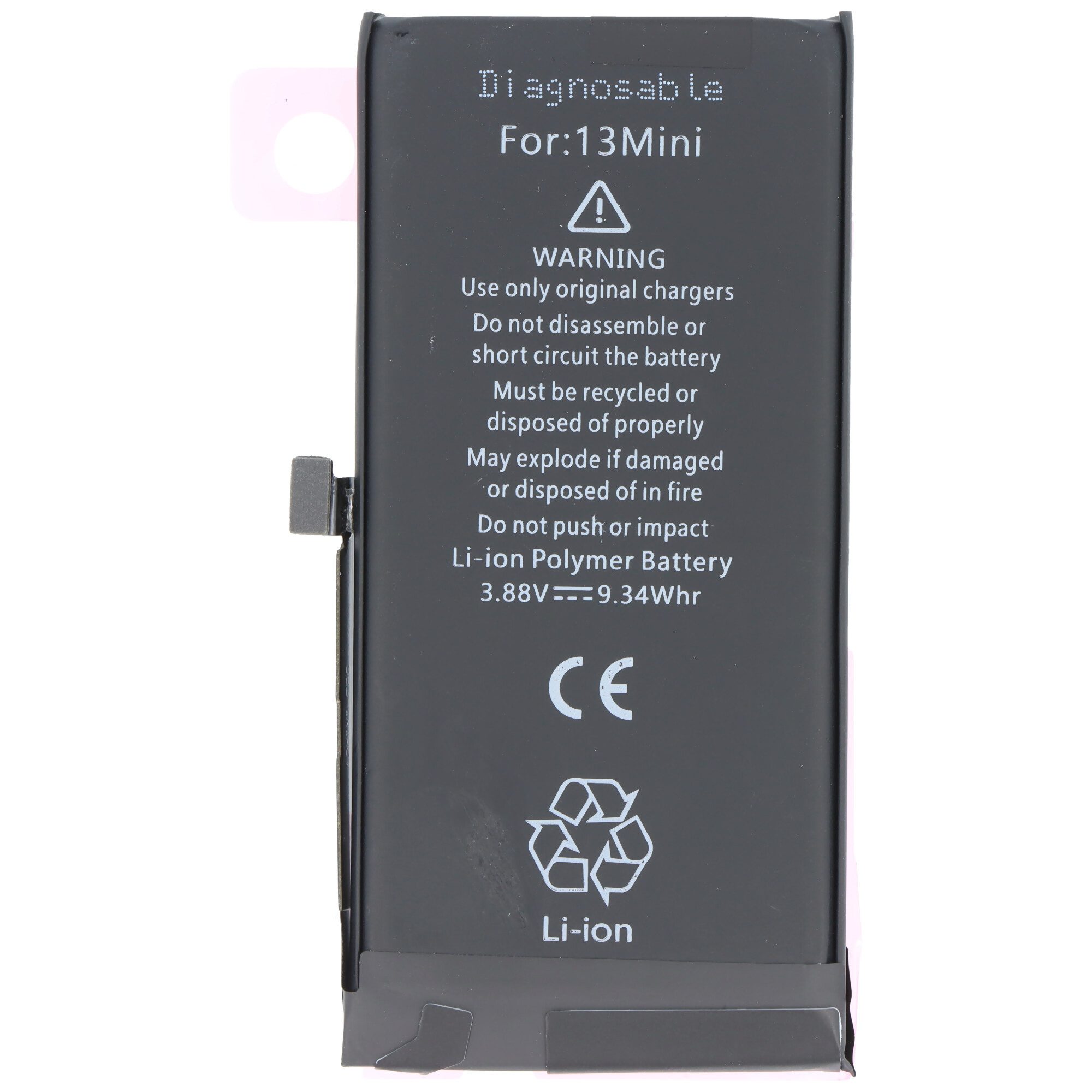 AccuCell Akku passend für Apple iPhone 13 Mini, diagnostizierbar, Li-Polymer, Akku 2406 mAh (3,9 V)