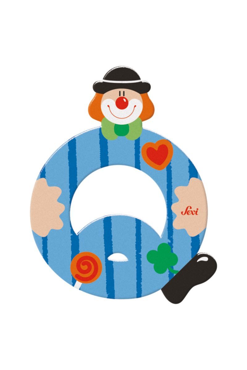 Sevi Deko-Buchstaben Sevi Buchstabe Clown Q, blau
