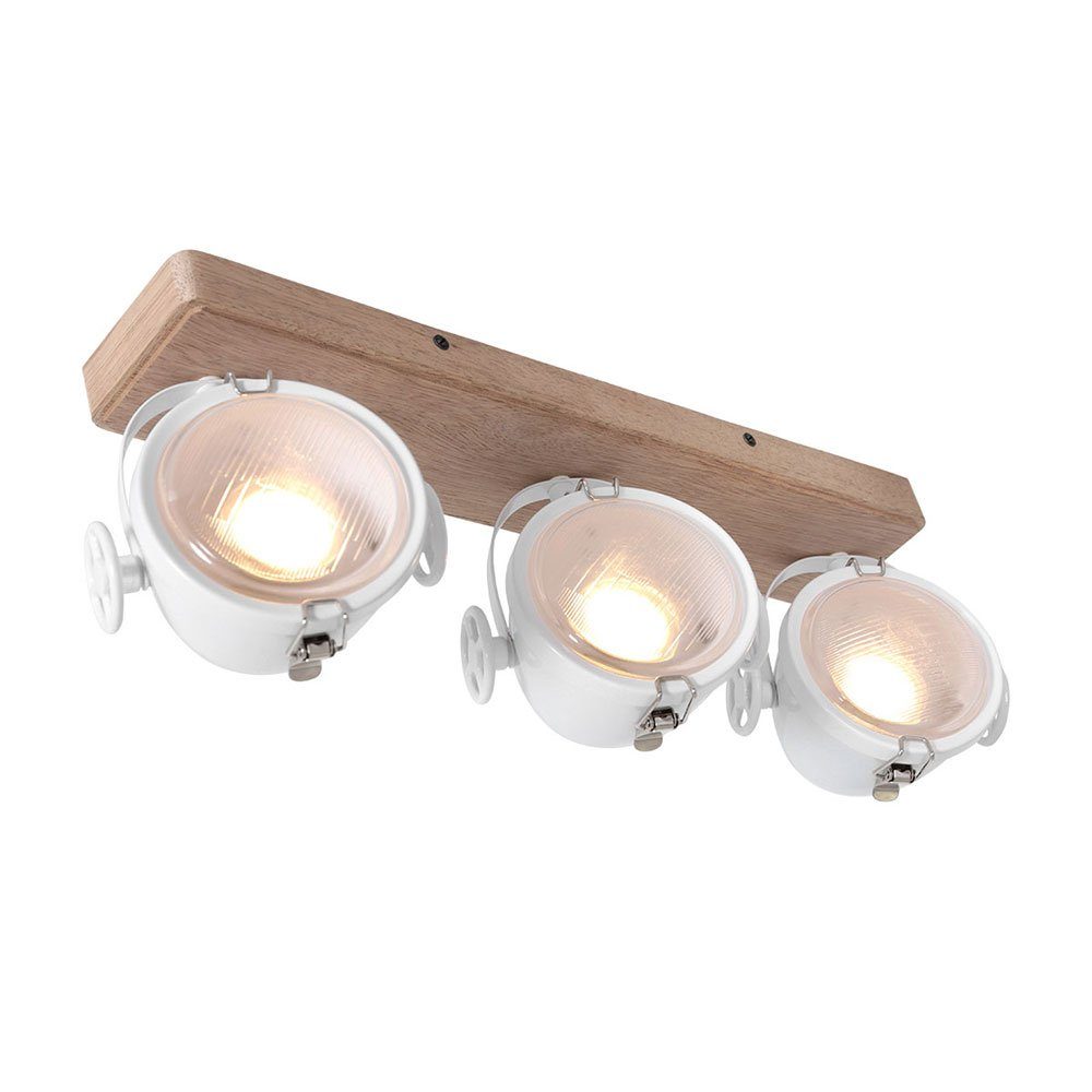 Steinhauer LIGHTING LED Deckenleuchte, nicht Holz Deckenlampe beweglich inklusive, Strahler Leuchtmittel Wohnzimmerleuchte Metall matt weiß