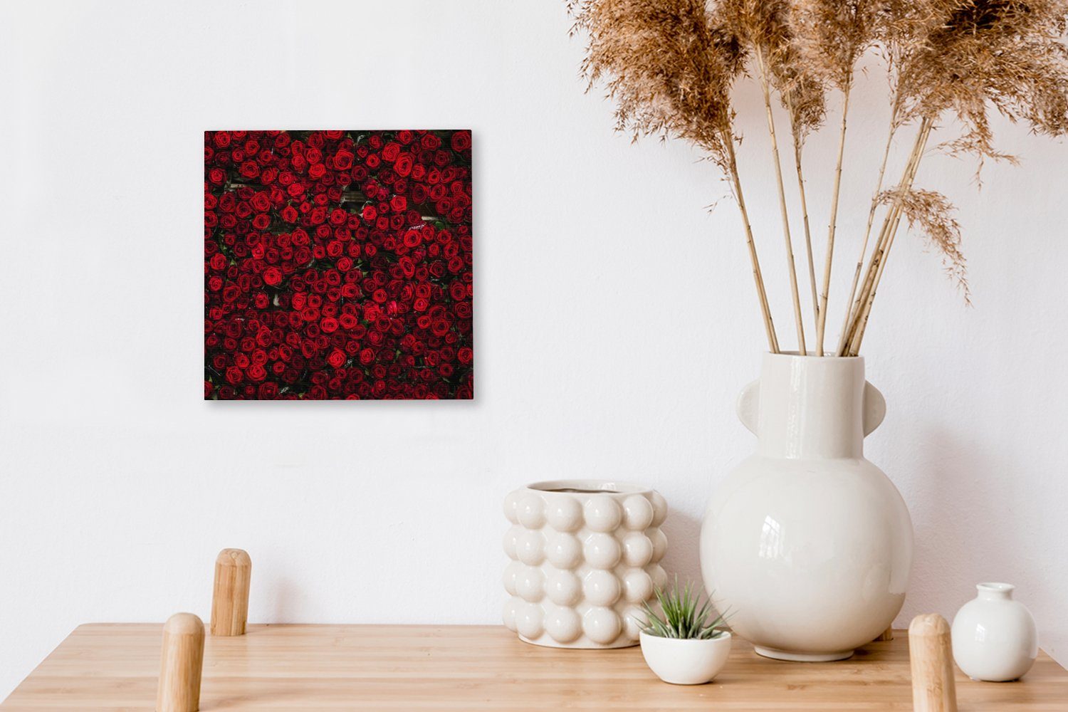OneMillionCanvasses® Leinwandbild St), Blumen Leinwand - Rosen Schlafzimmer (1 Rot, Bilder für - Wohnzimmer
