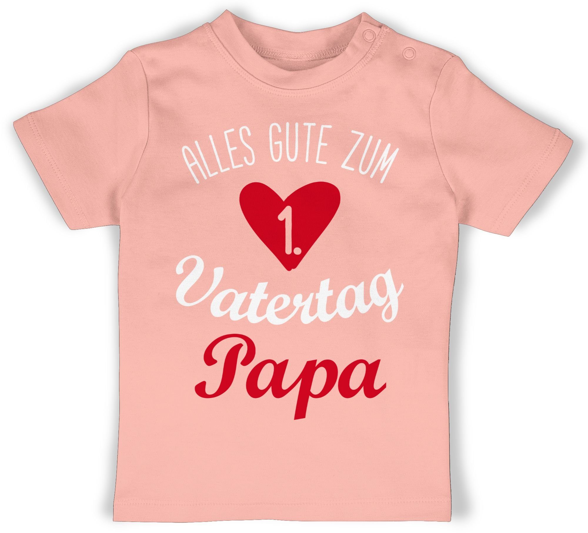Shirtracer gute Alles Vatertag 3 Vatertag Geschenk Baby ersten zum T-Shirt Babyrosa weiß
